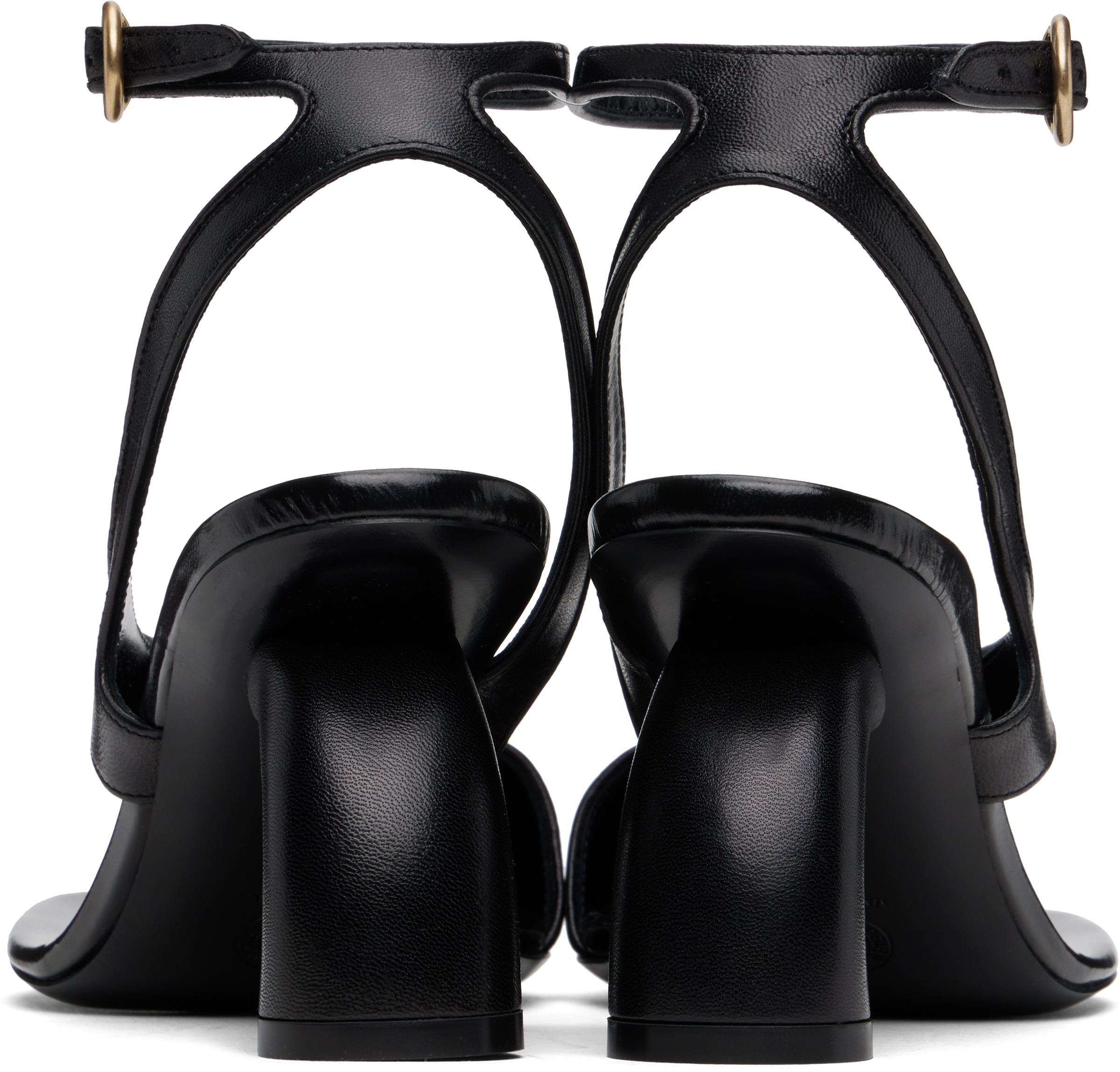 Shop Dries Van Noten Black Asymmetric Heeled Sandals In 900 Black