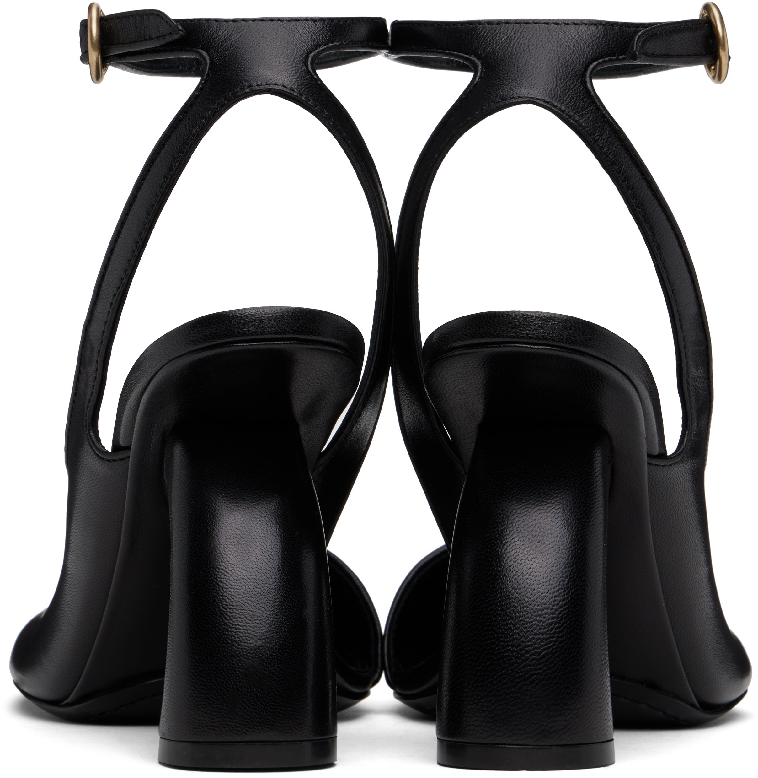 DRIES VAN NOTEN BLACK ASYMMETRIC HEELS