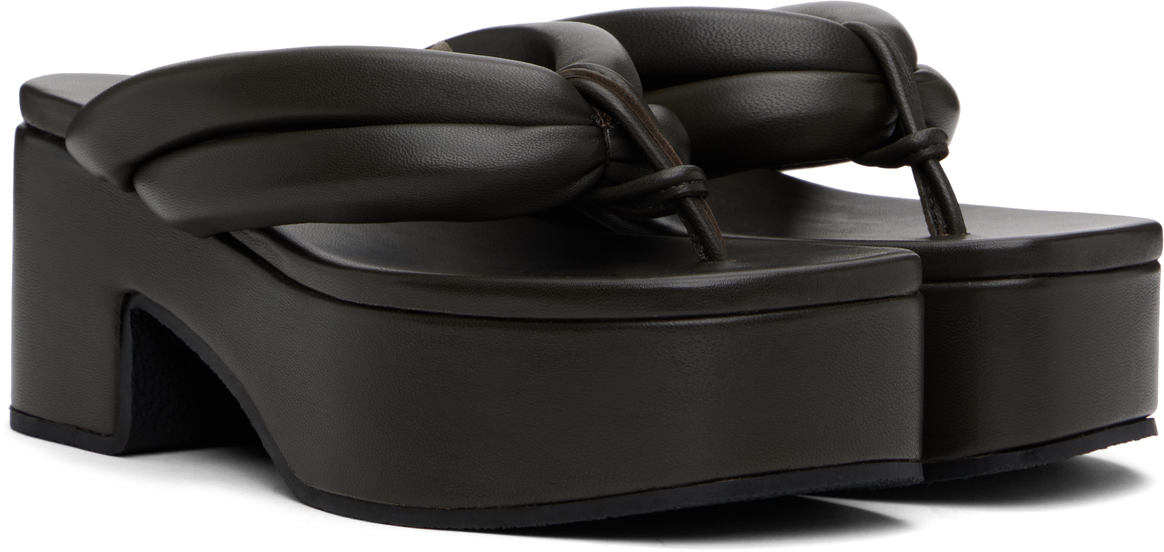 DRIES VAN NOTEN BROWN PLATFORM SANDALS 
