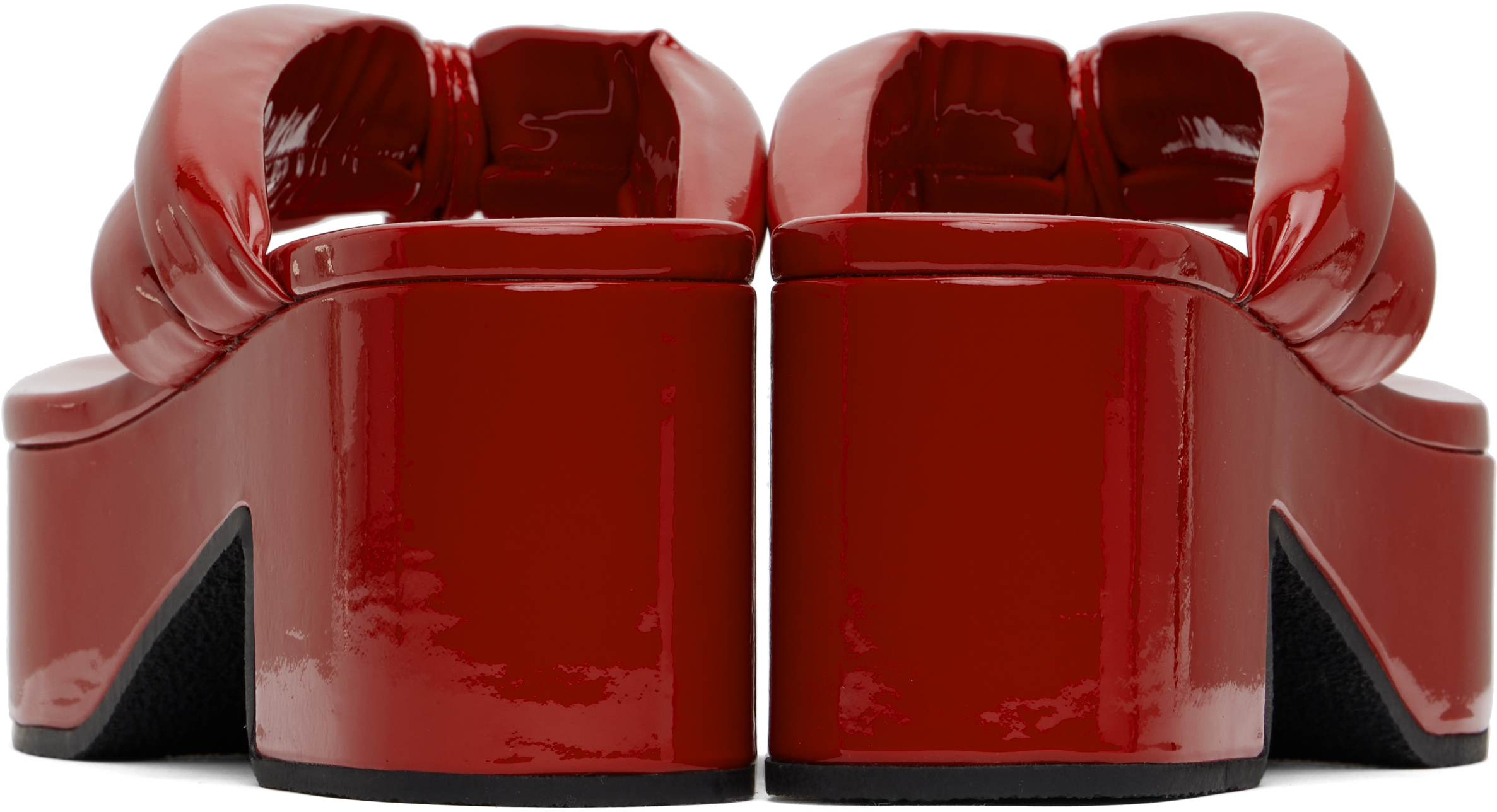 Shop Dries Van Noten Red Platform Sandals In 351 Vermillon