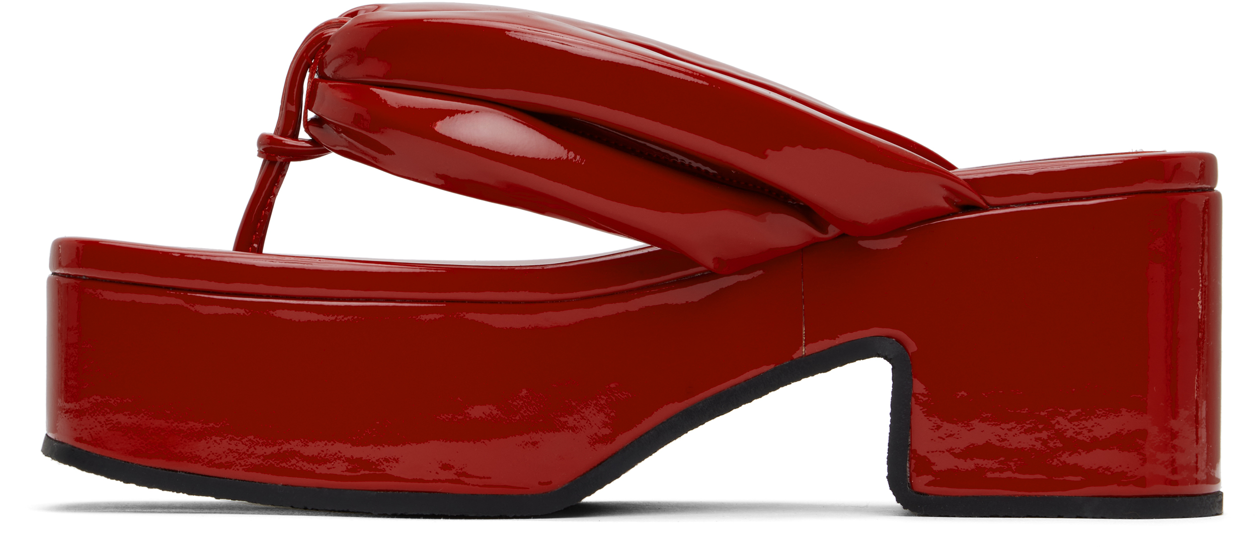Shop Dries Van Noten Red Platform Sandals In 351 Vermillon