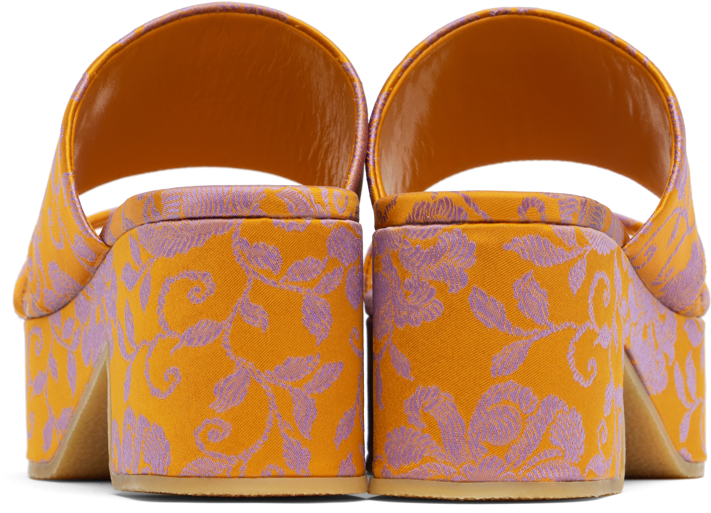 DRIES VAN NOTEN ORANGE PLATFORM HEELED SANDALS 