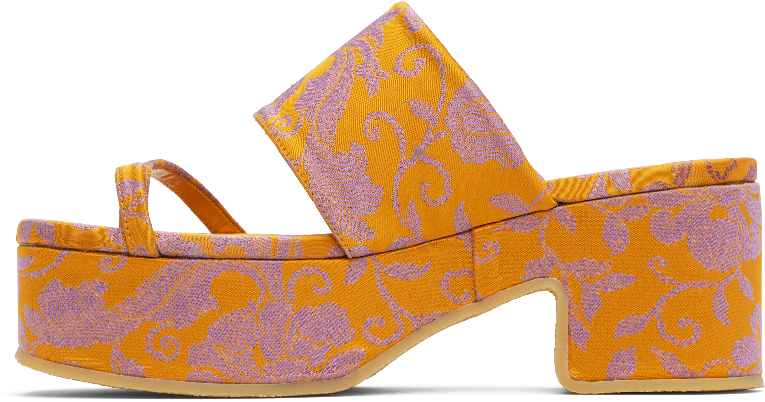 DRIES VAN NOTEN ORANGE PLATFORM HEELED SANDALS 