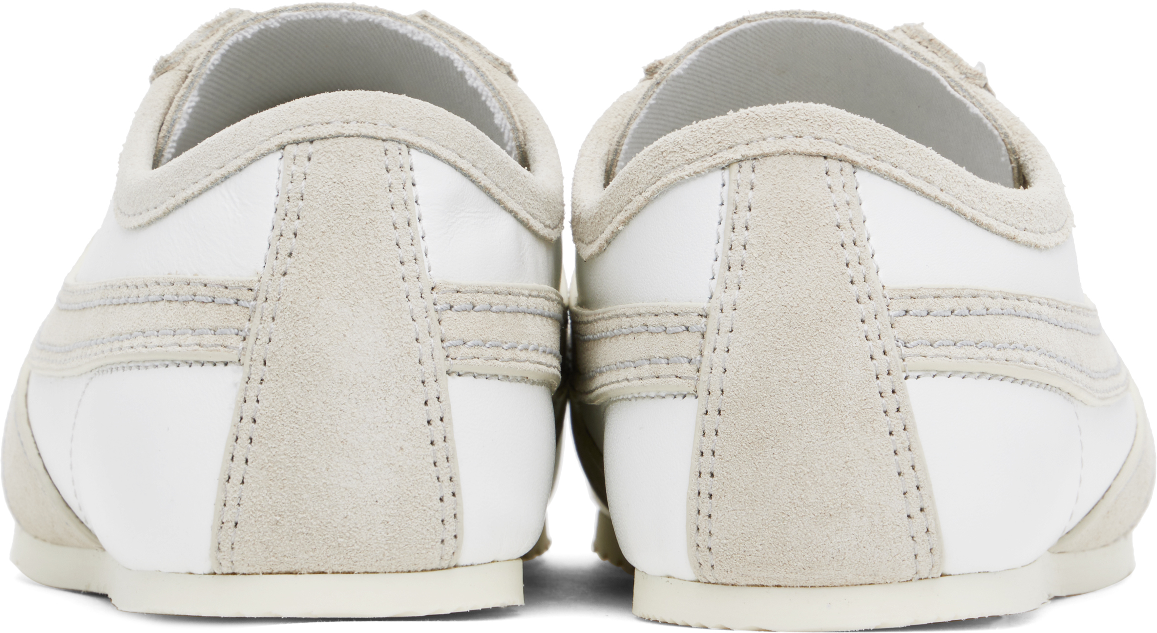 Shop Dries Van Noten Taupe & White Suede Sneakers In 001 White