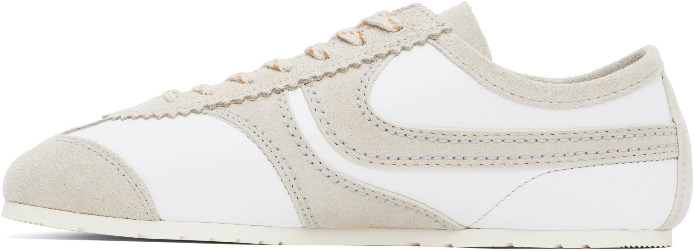 Shop Dries Van Noten Taupe & White Suede Sneakers In 001 White
