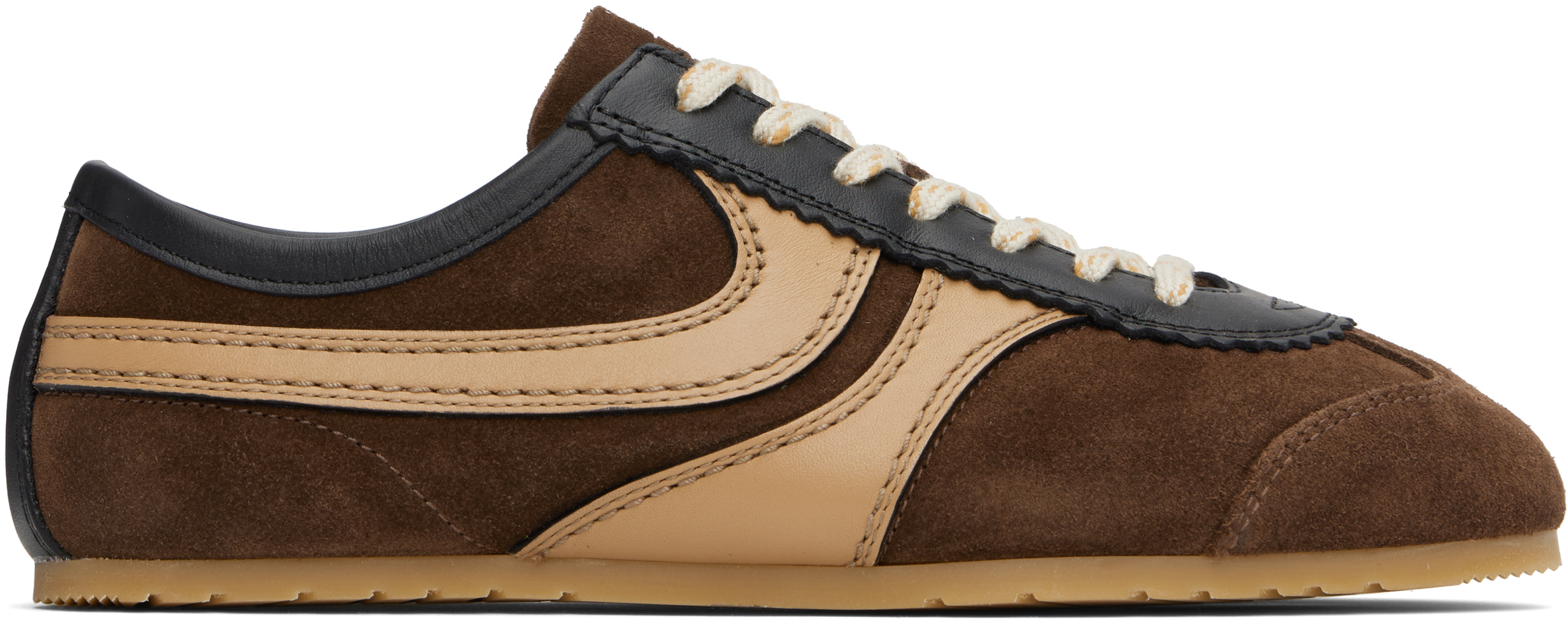 Shop Dries Van Noten Brown Suede Sneakers In 704 Dark Brown