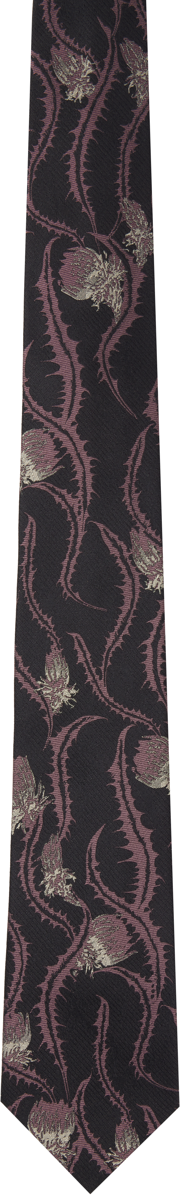 Black 
Purple 
Thistle
 Printed Silk Tie