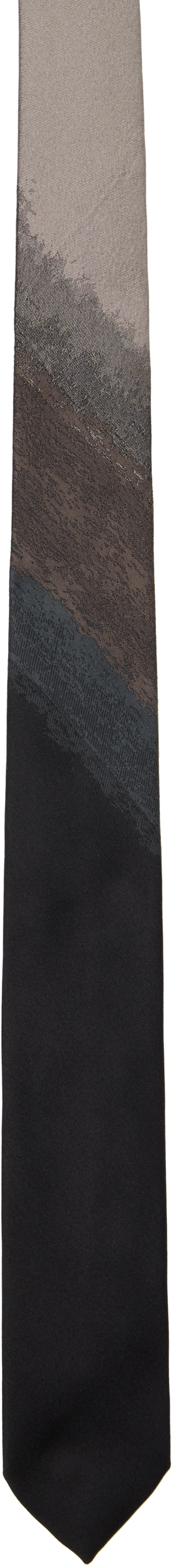 Black 
Taupe Silk Tie