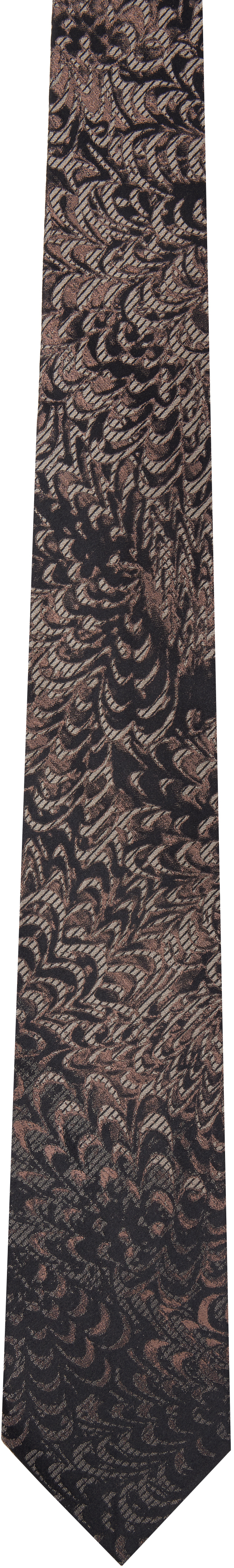 Black 
Pink 
Paste Paper
 Printed Silk Tie