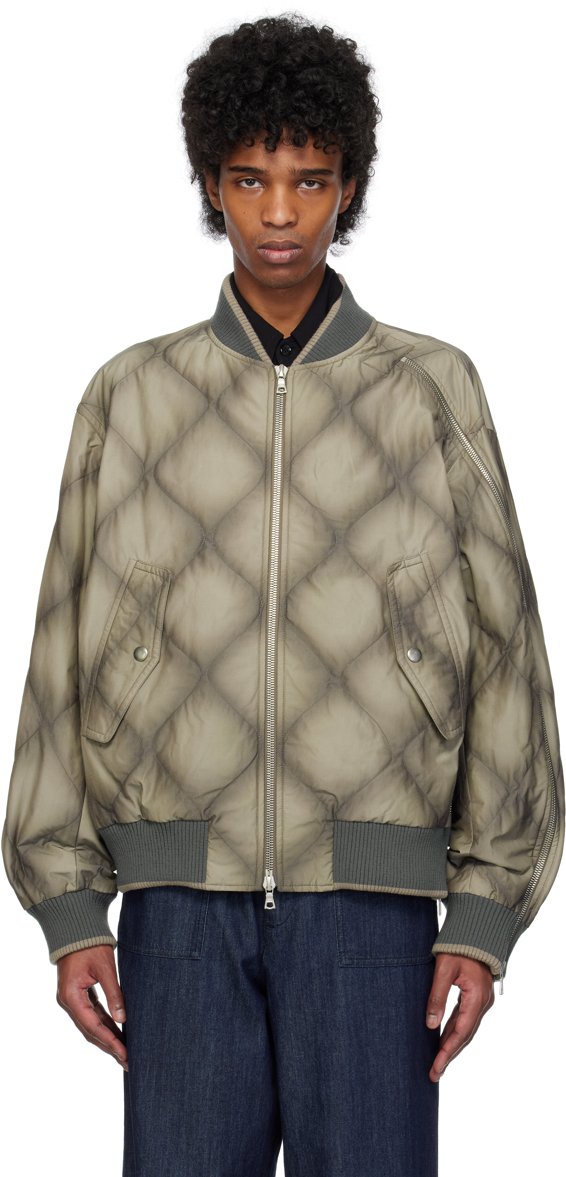 Gray Duck Canvas Bomber Jacket