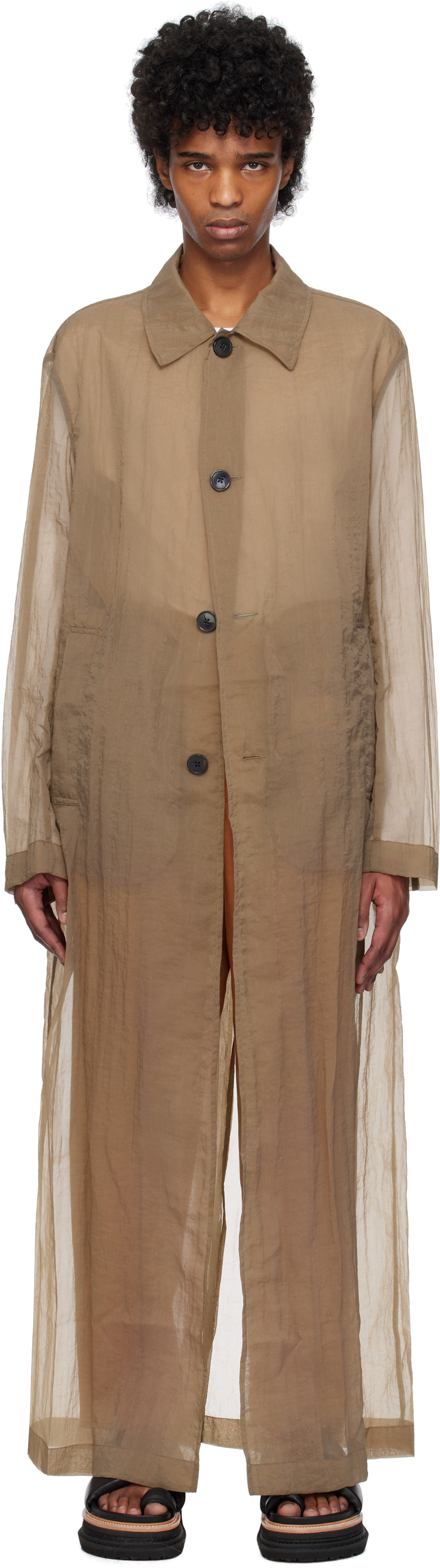 Dries Van Notenのブラウン ルーズフィット マックコートがセール中