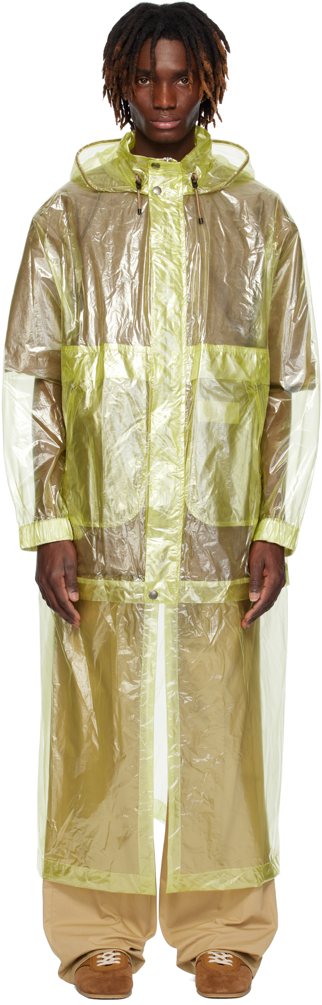 Yellow Sheer Taffeta Coat by Dries Van Noten on Sale