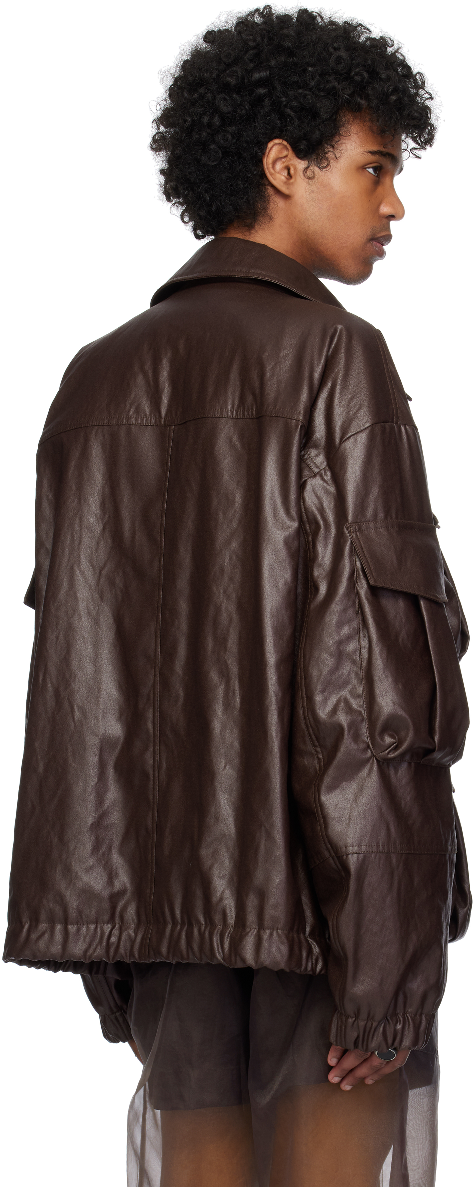 Dries Van Noten Brown Coated Serge Jacket In 701 Rust