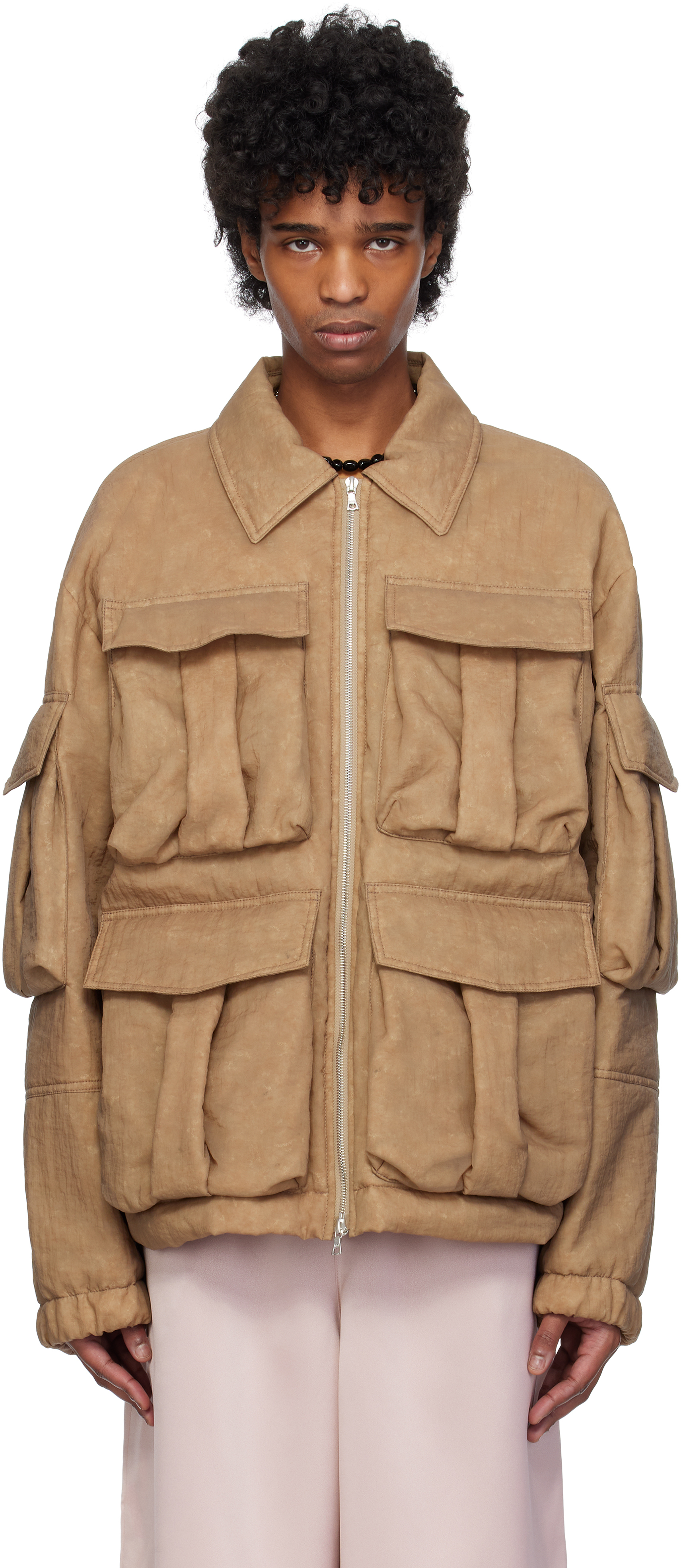 Dries Van Noten Brown Taffeta Jacket In 703 Brown