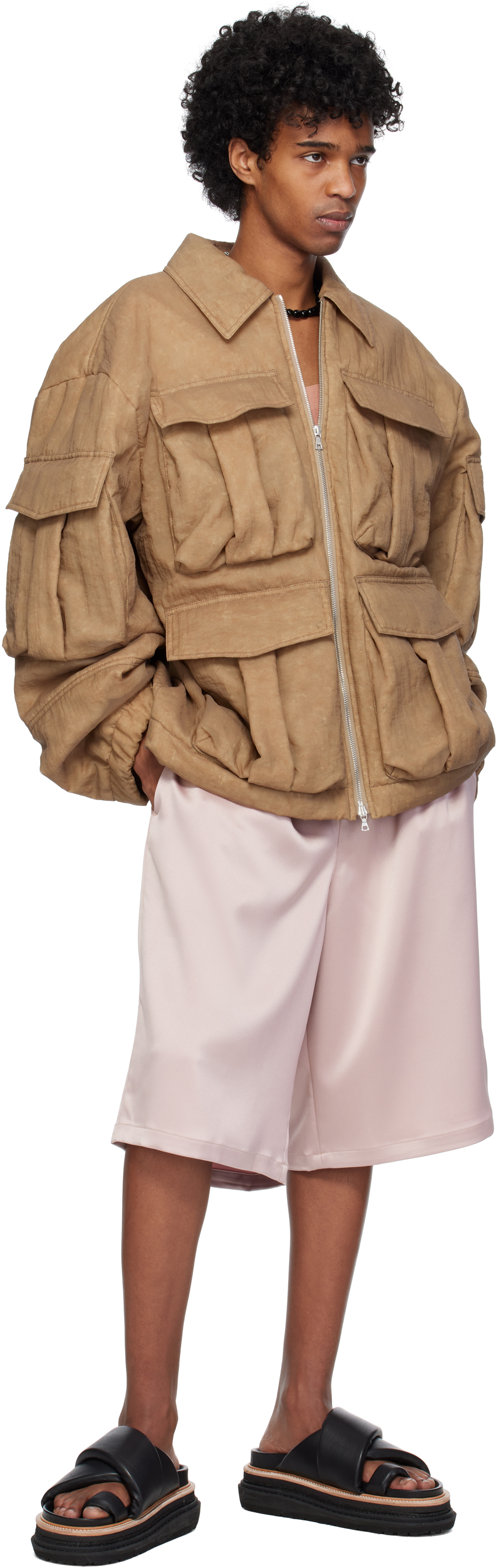 Dries Van Noten Brown Taffeta Jacket In 703 Brown