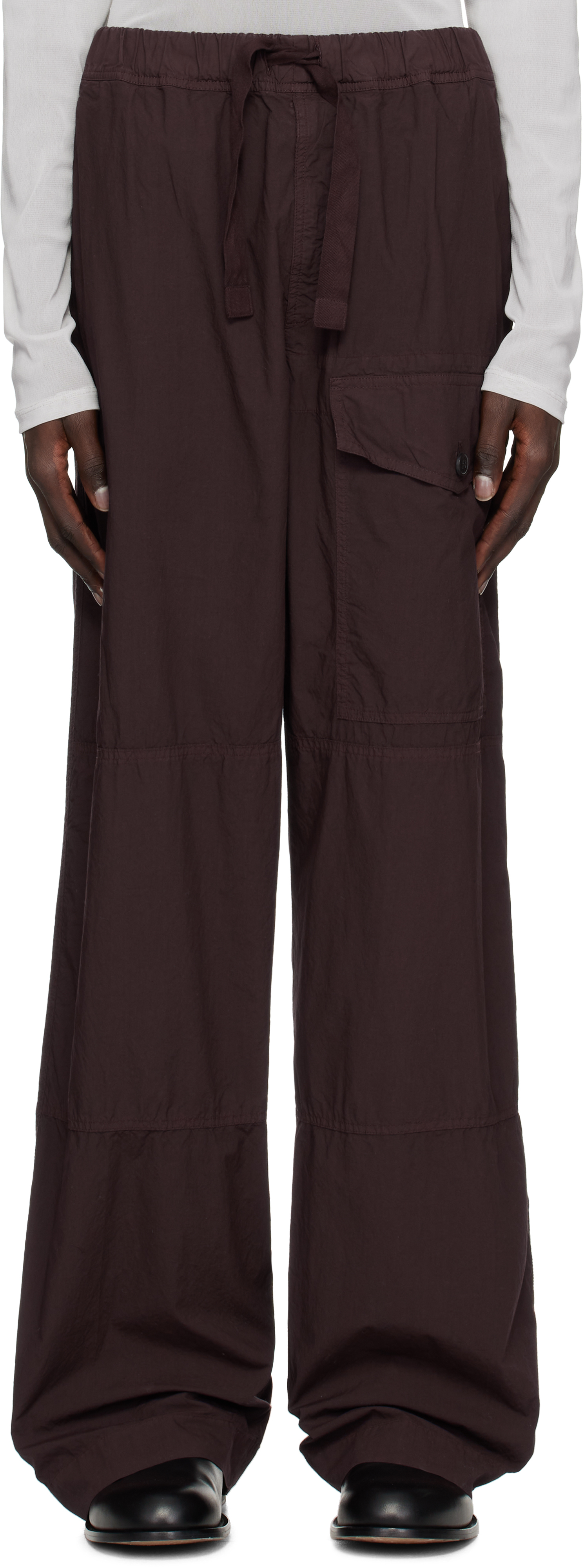 Burgundy Overdyed Cargo Pants
