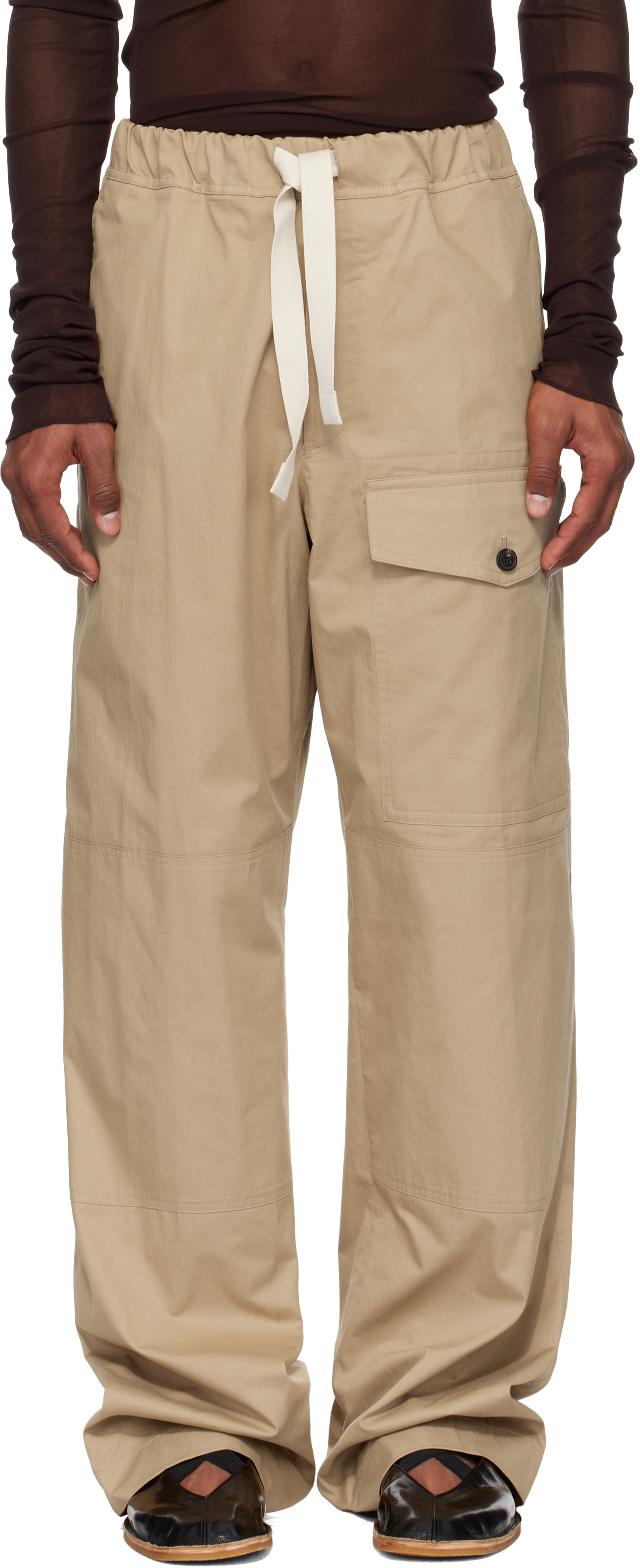 Black Cotton Cargo Pants