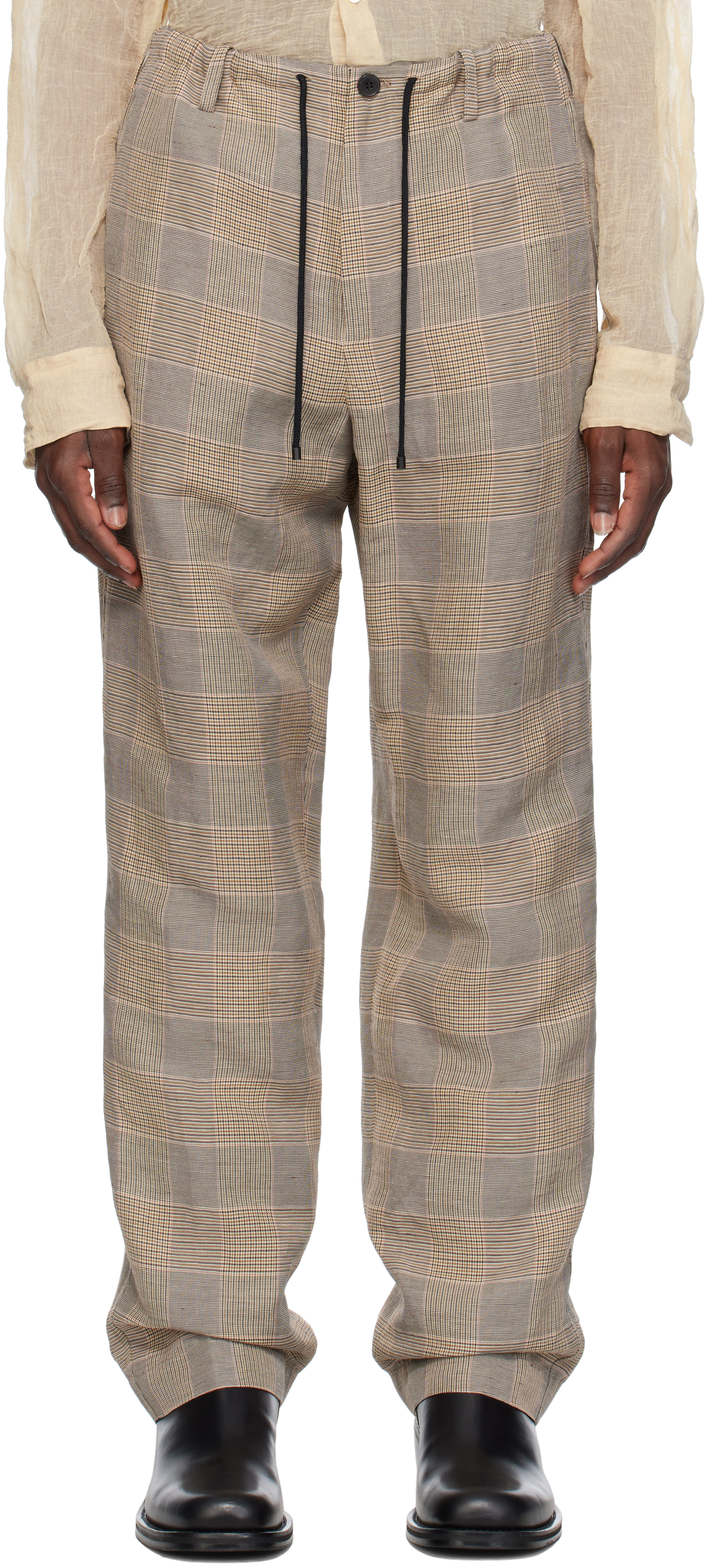 Beige Linen Trousers