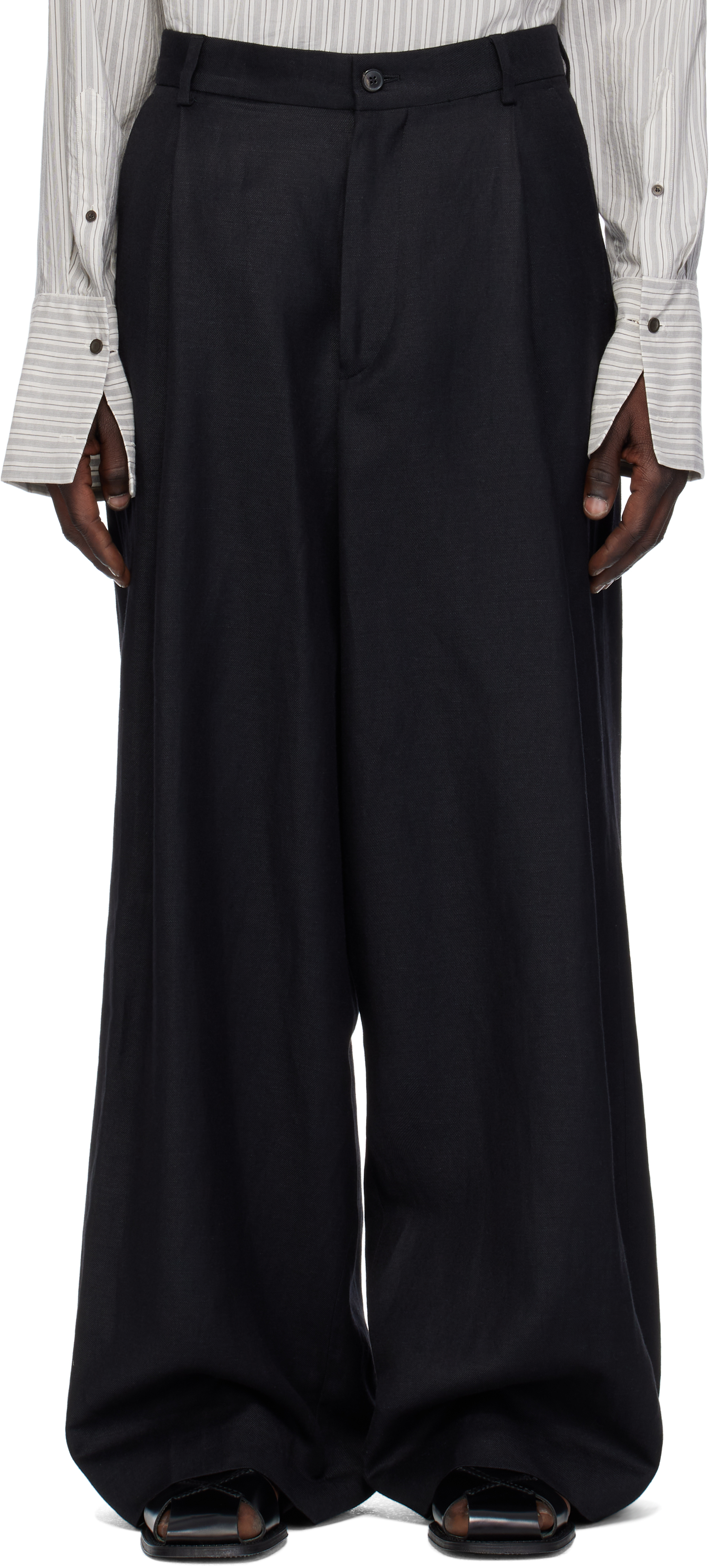 Black Pleated Trousers