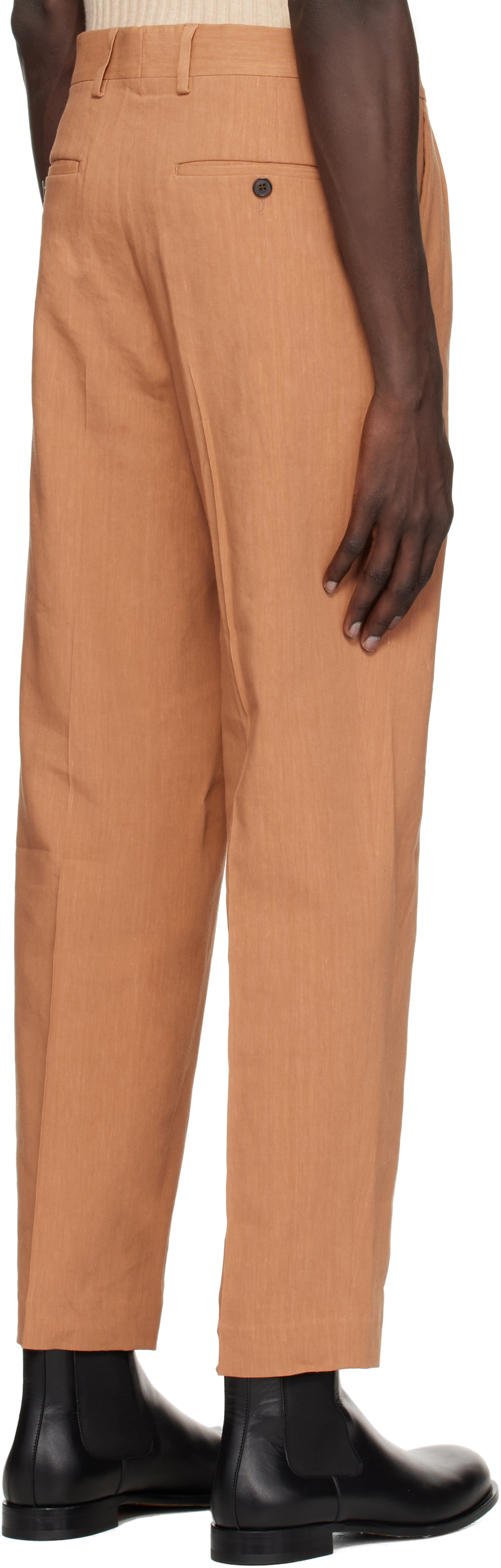 Dries Van Noten Tan Pleated Trousers In 102 Camel