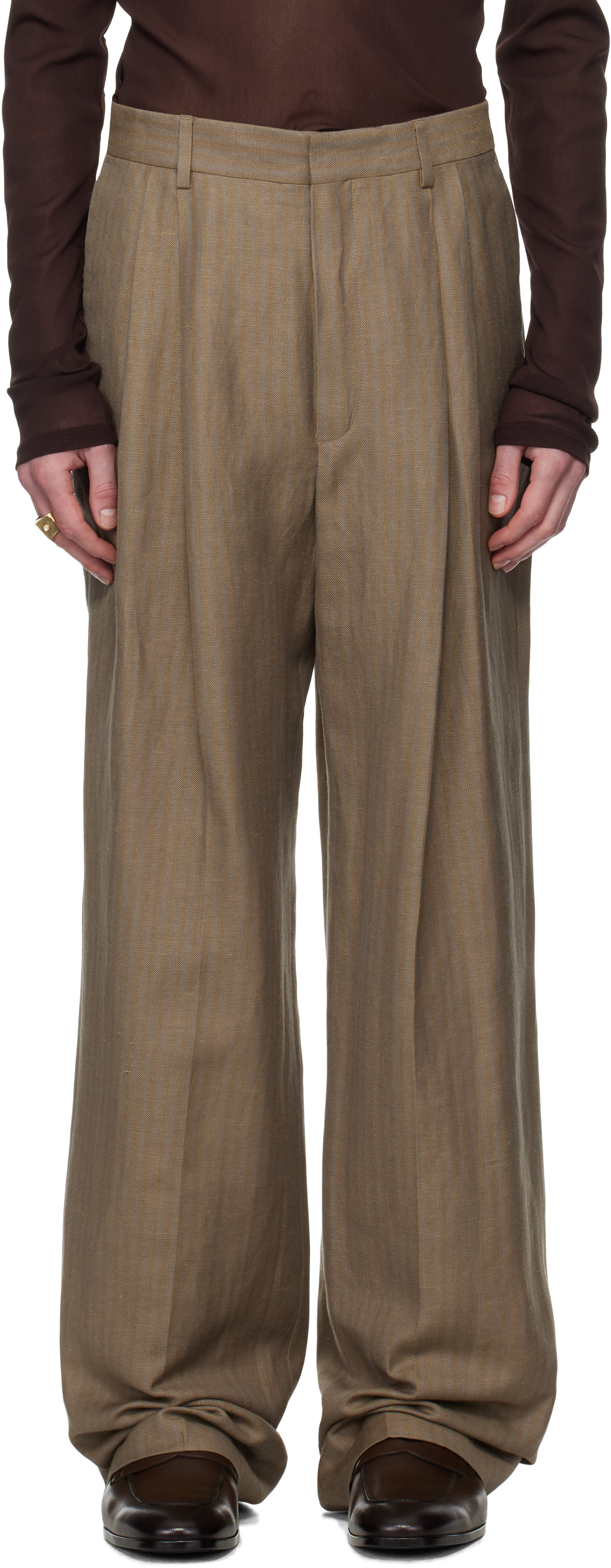 2024年 お歳暮・冬ギフト特集 Beige Noten: Van Dries Linen SSENSE | Trousers Straight パンツ