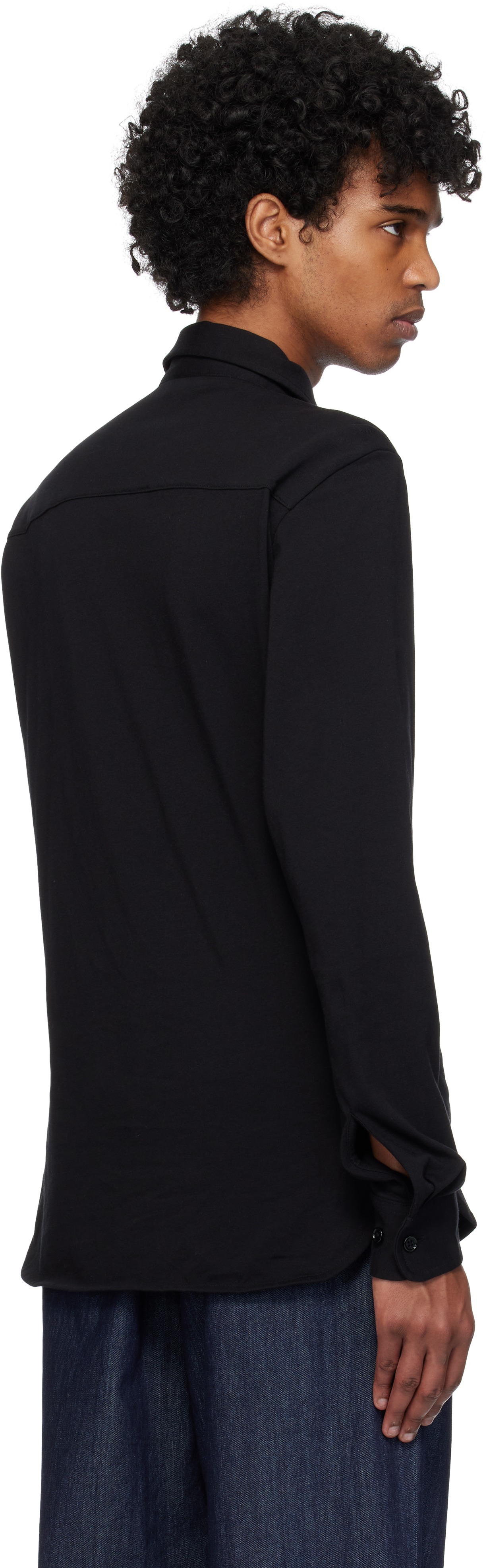 Dries Van Noten Black Jersey Shirt In 900 Black