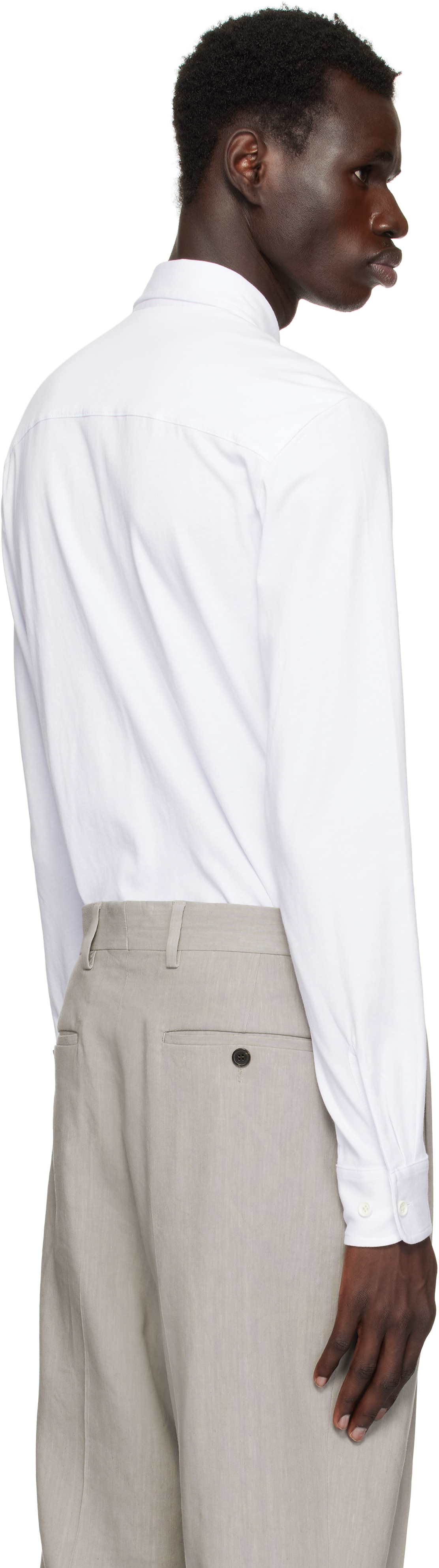 Dries Van Noten White Cotton Jersey Shirt In 1 White