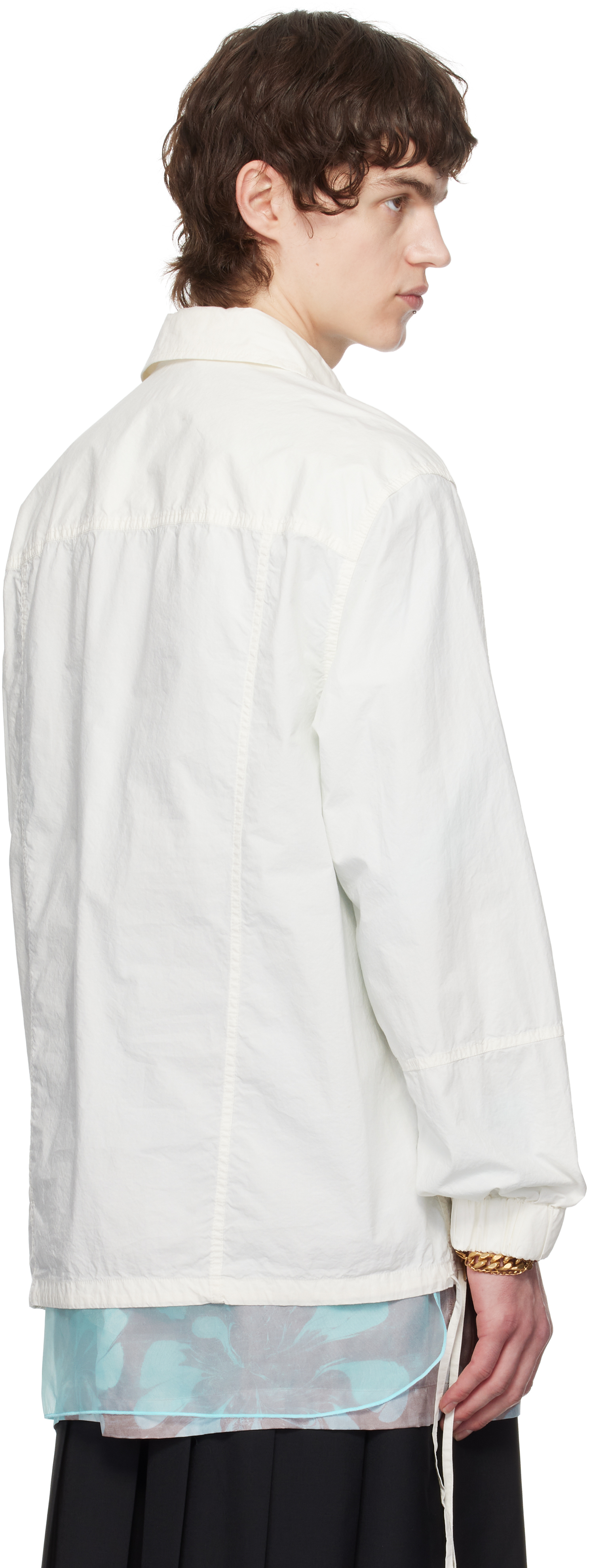 Dries Van Noten White Half-zip Shirt In 1 White
