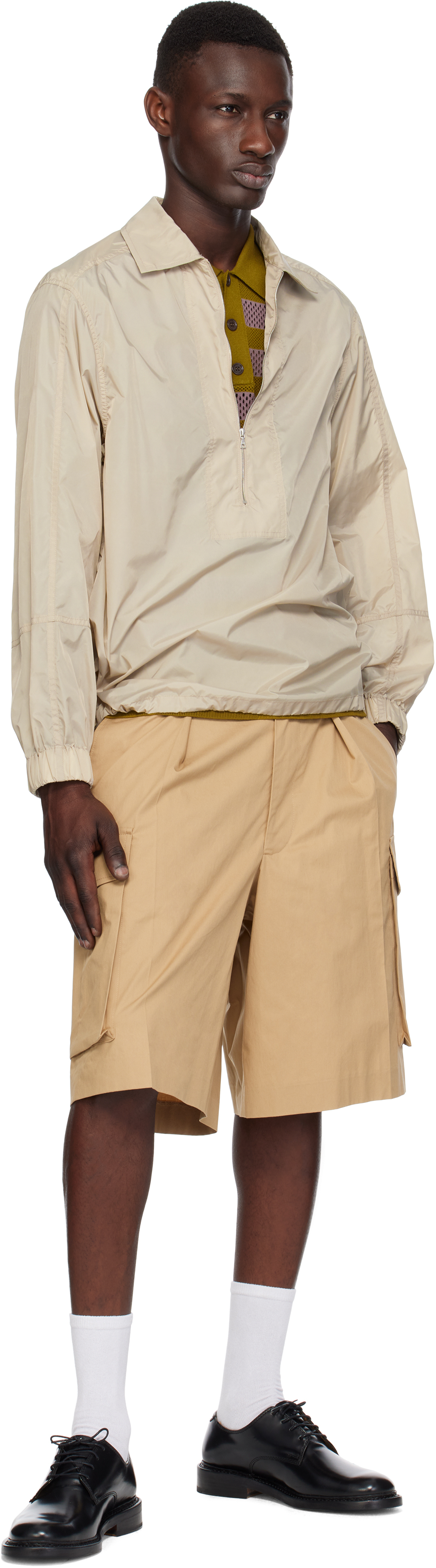 Dries Van Noten Beige Half-zip Shirt In 103 Beige