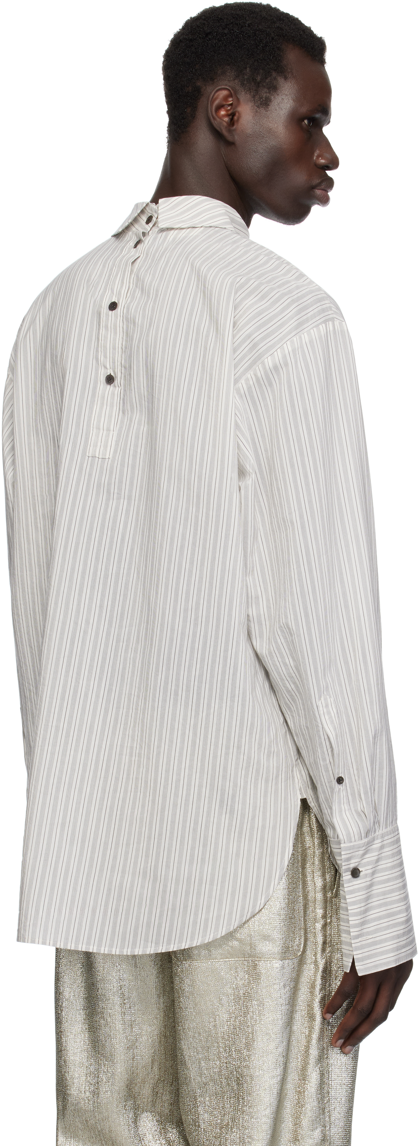 Dries Van Noten Gray Turtleneck Shirt In 800 Light Grey