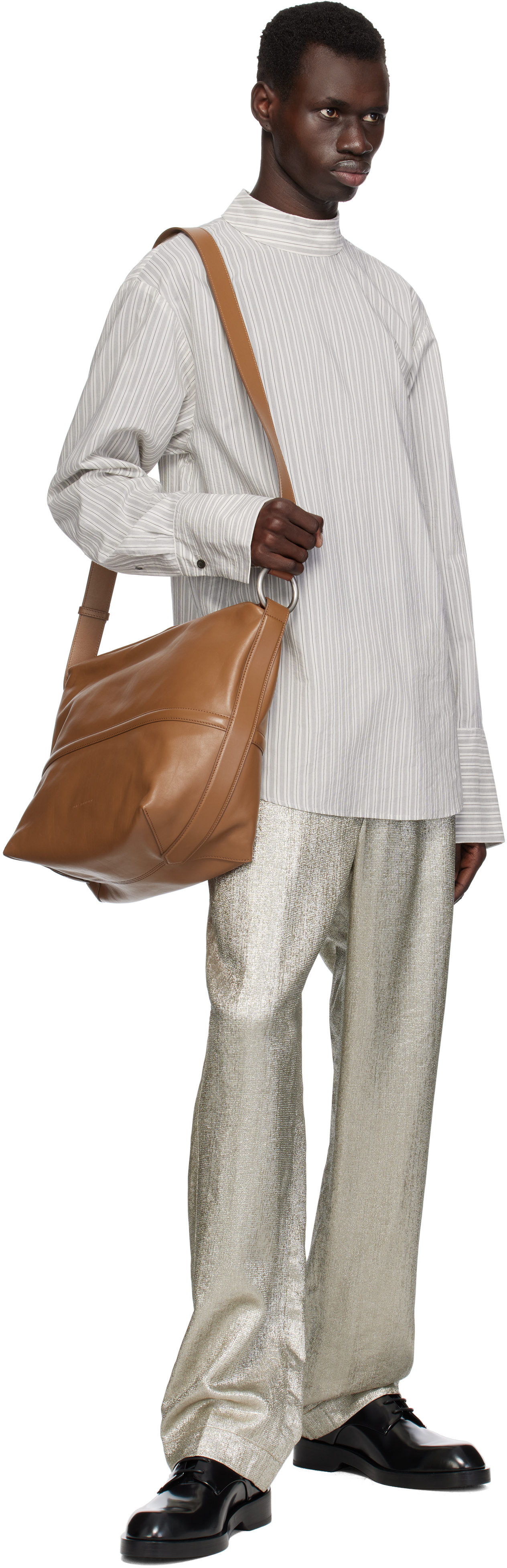 Dries Van Noten Gray Turtleneck Shirt In 800 Light Grey