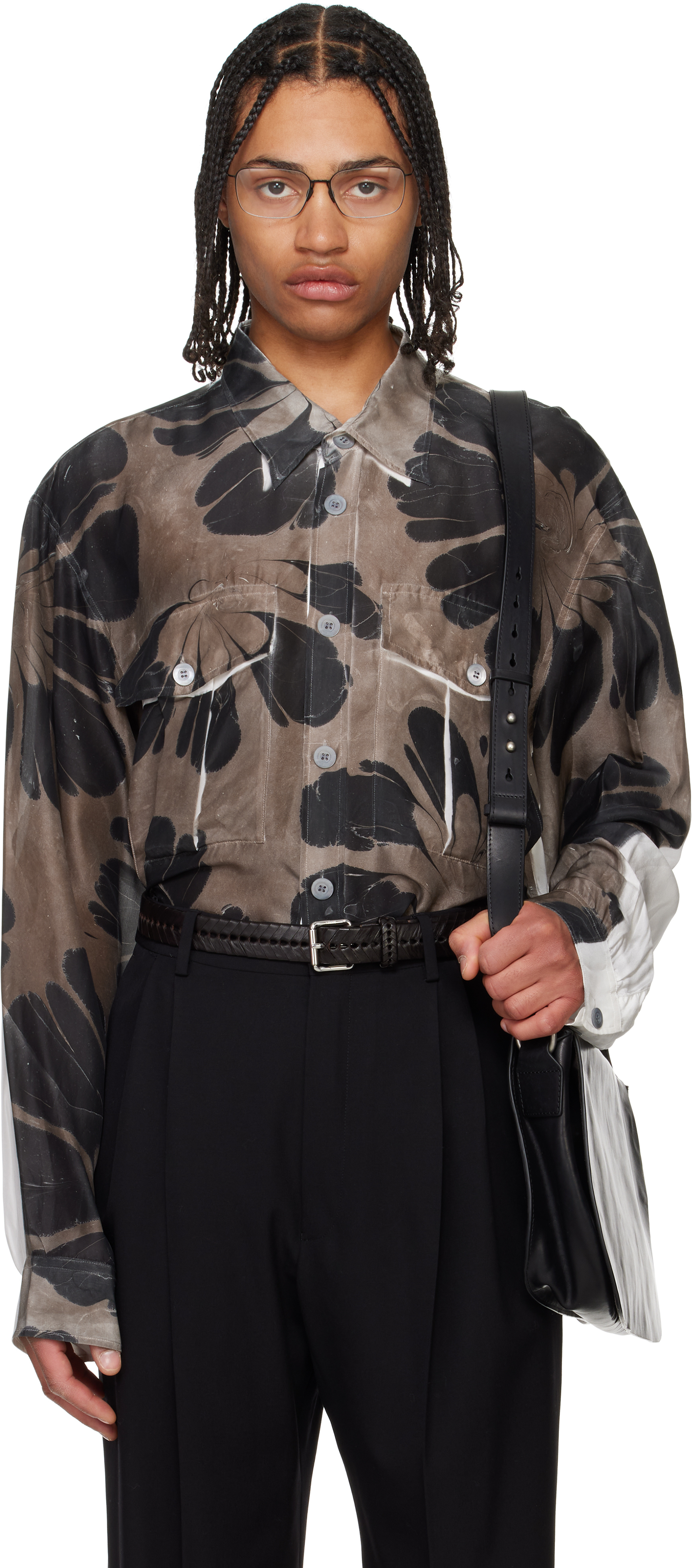 dries van noten 浮き出しプリントのシルクプルオーバー dries van noten 浮き出しプリントのシルクプルオーバー