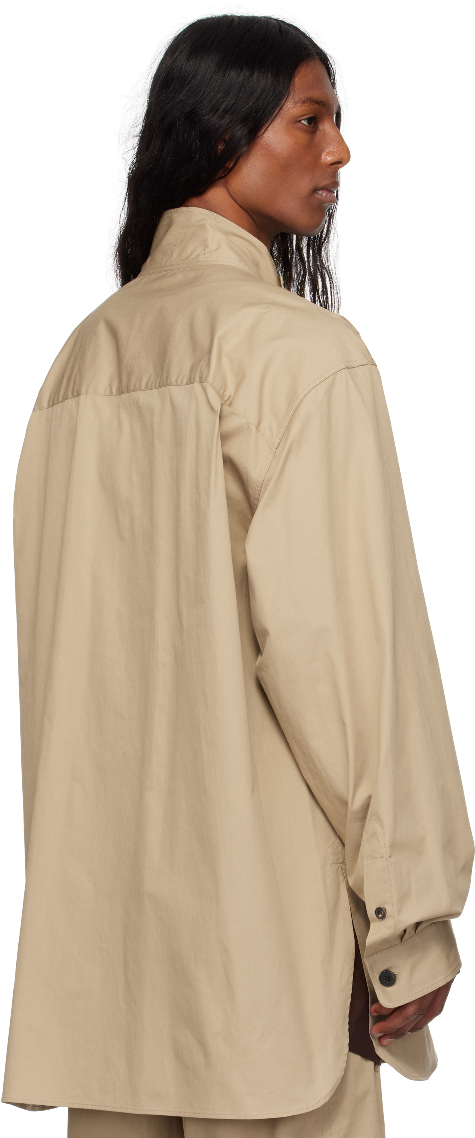 Dries Van Noten Beige Twill Overshirt In 103 Beige
