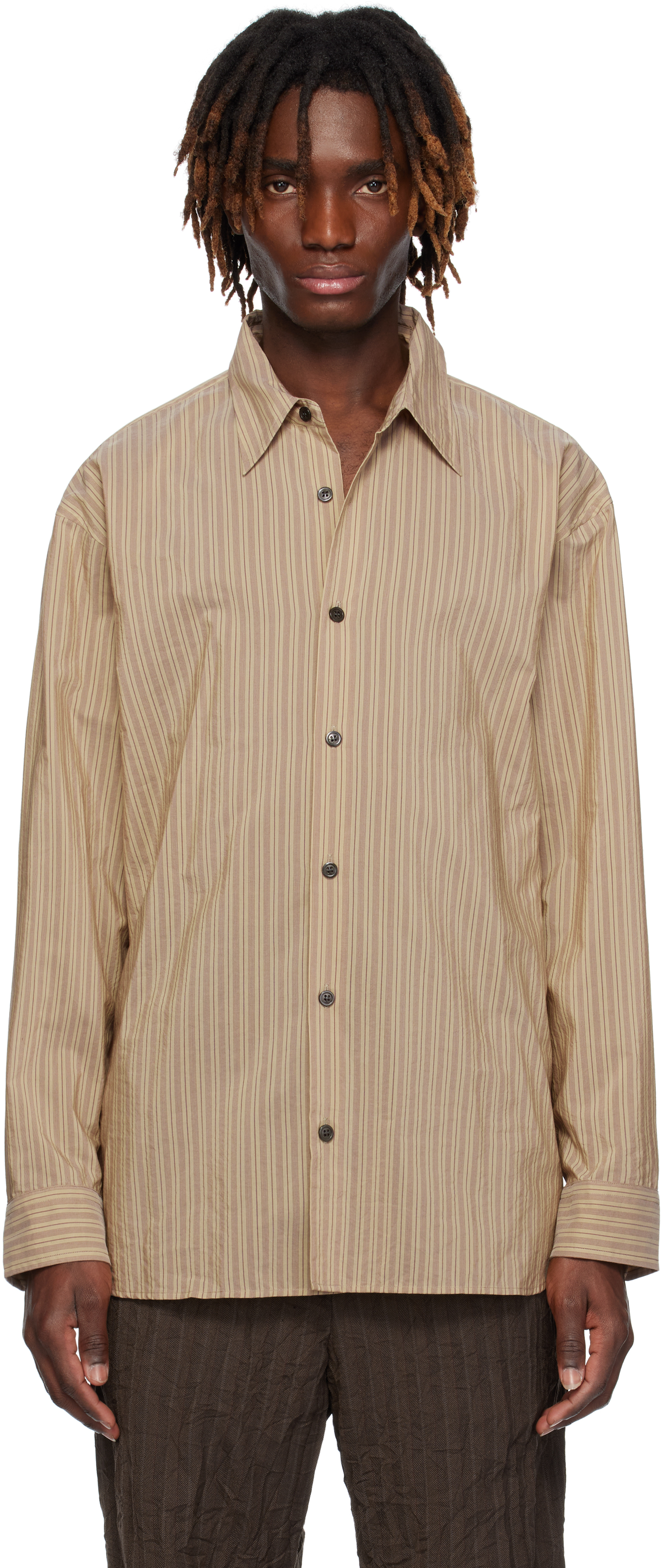 Beige Loose Cotton Shirt