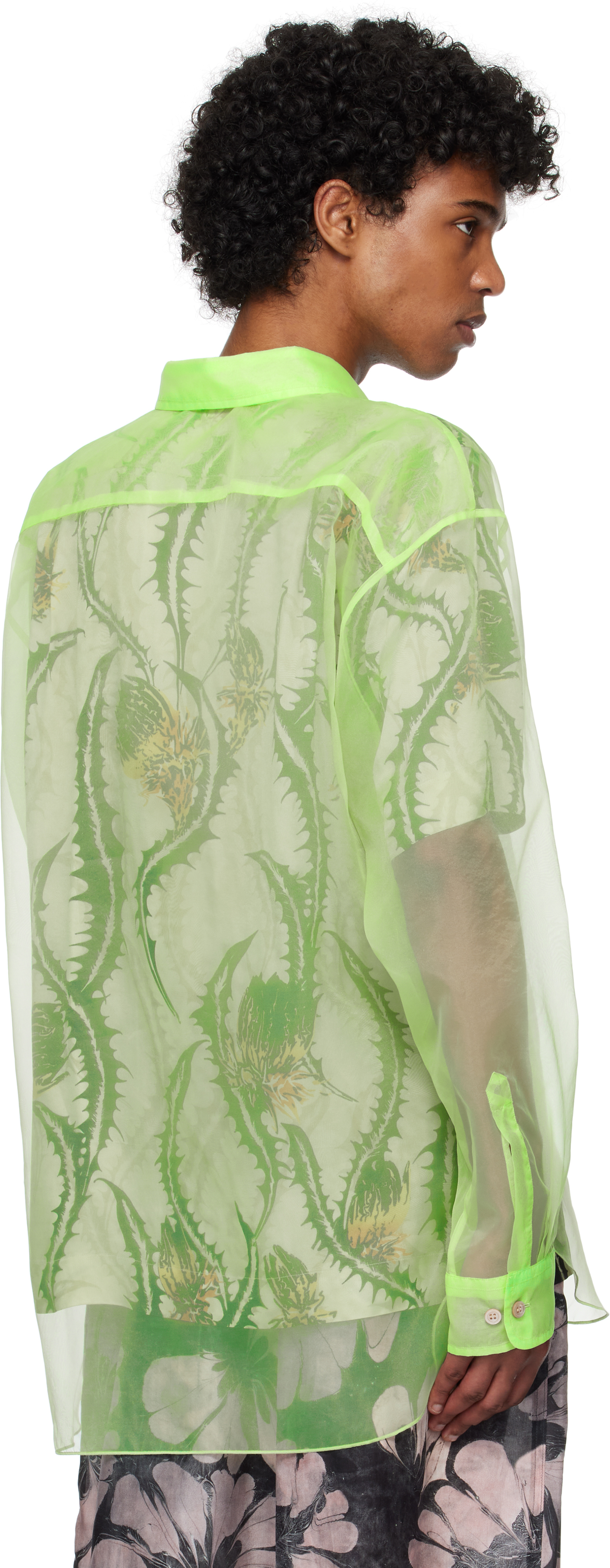 Dries Van Noten Green Organza Shirt In 601 Light Green