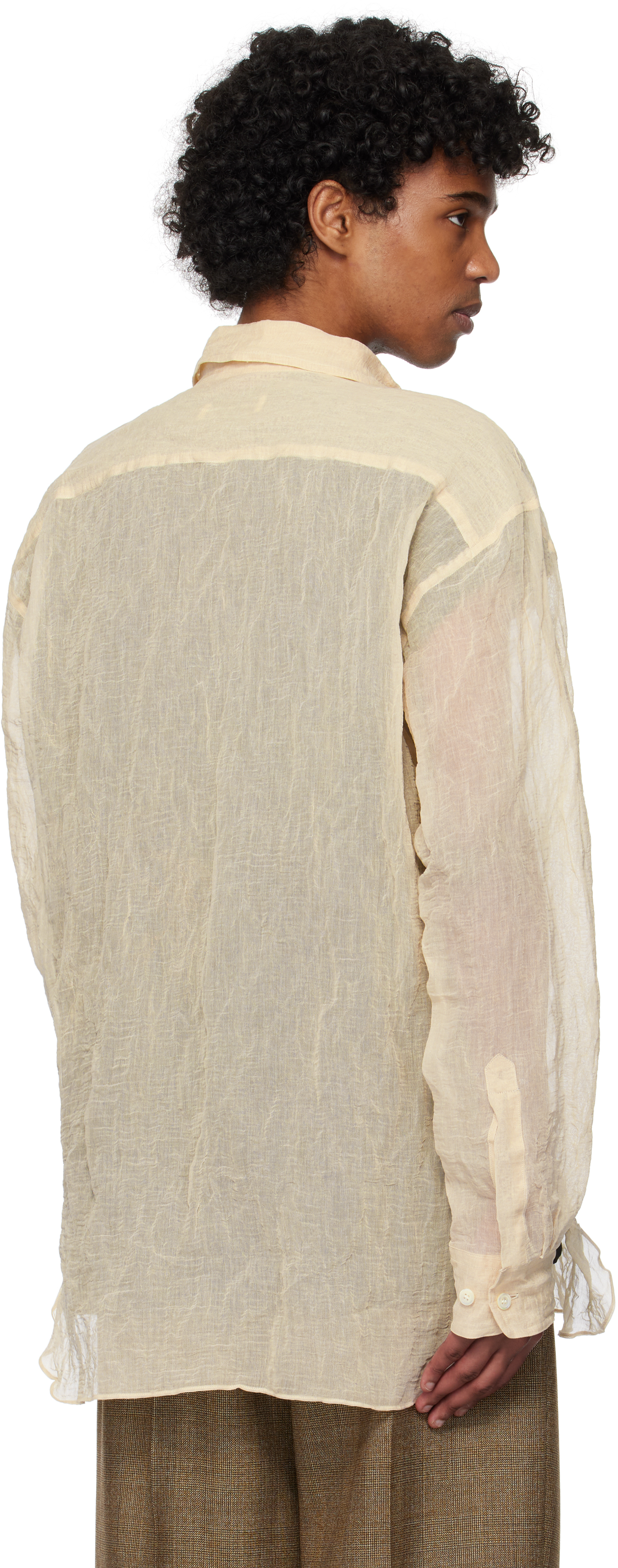 Dries Van Noten Beige Metallic Thread Shirt In Natural 4