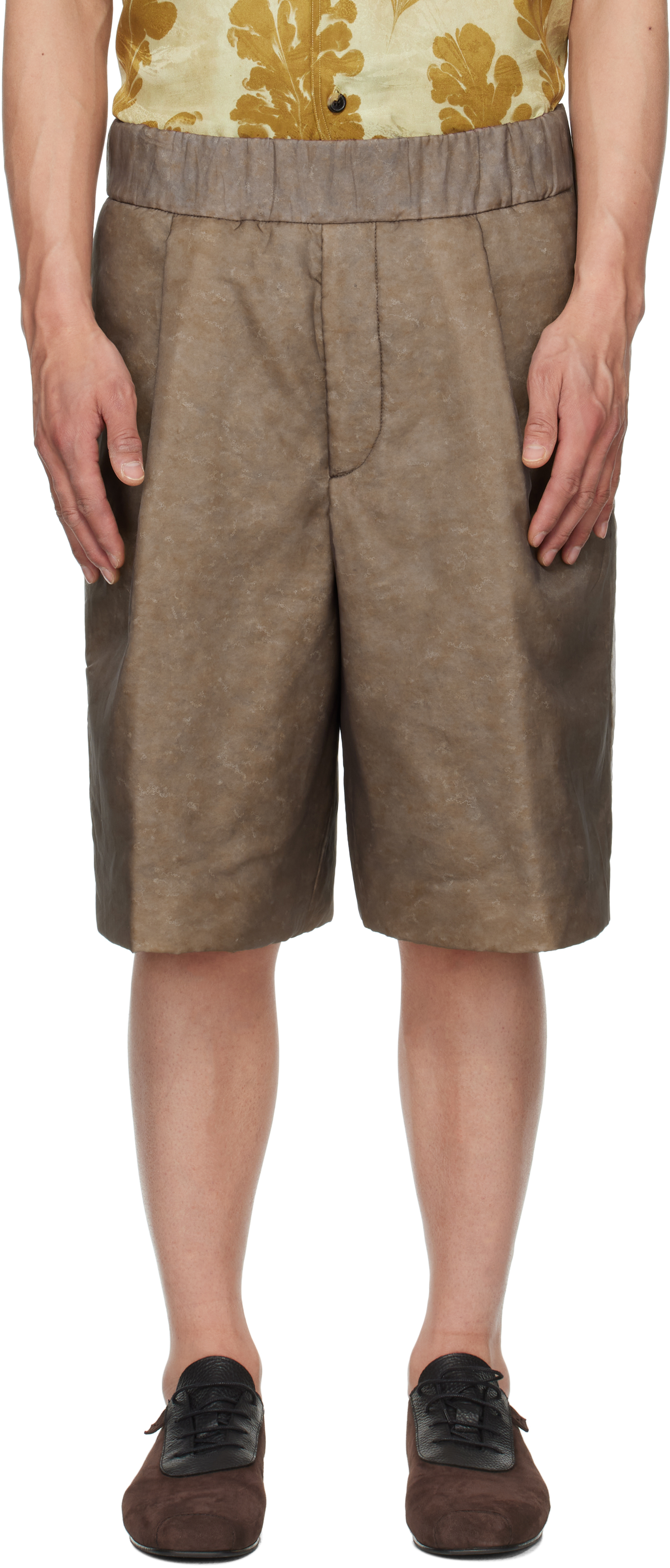 Brown Layered Shorts