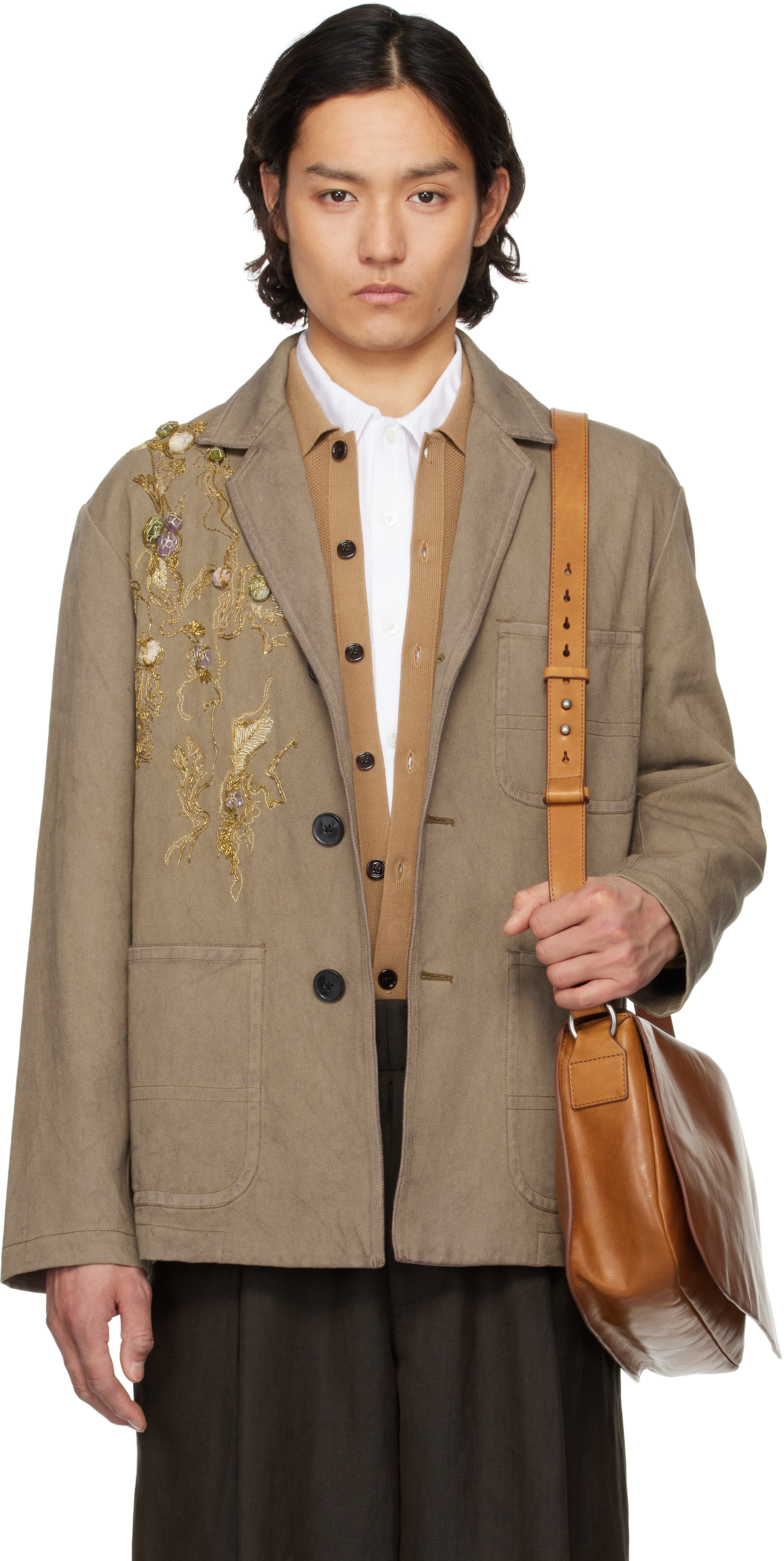 Taupe Sequinned Blazer