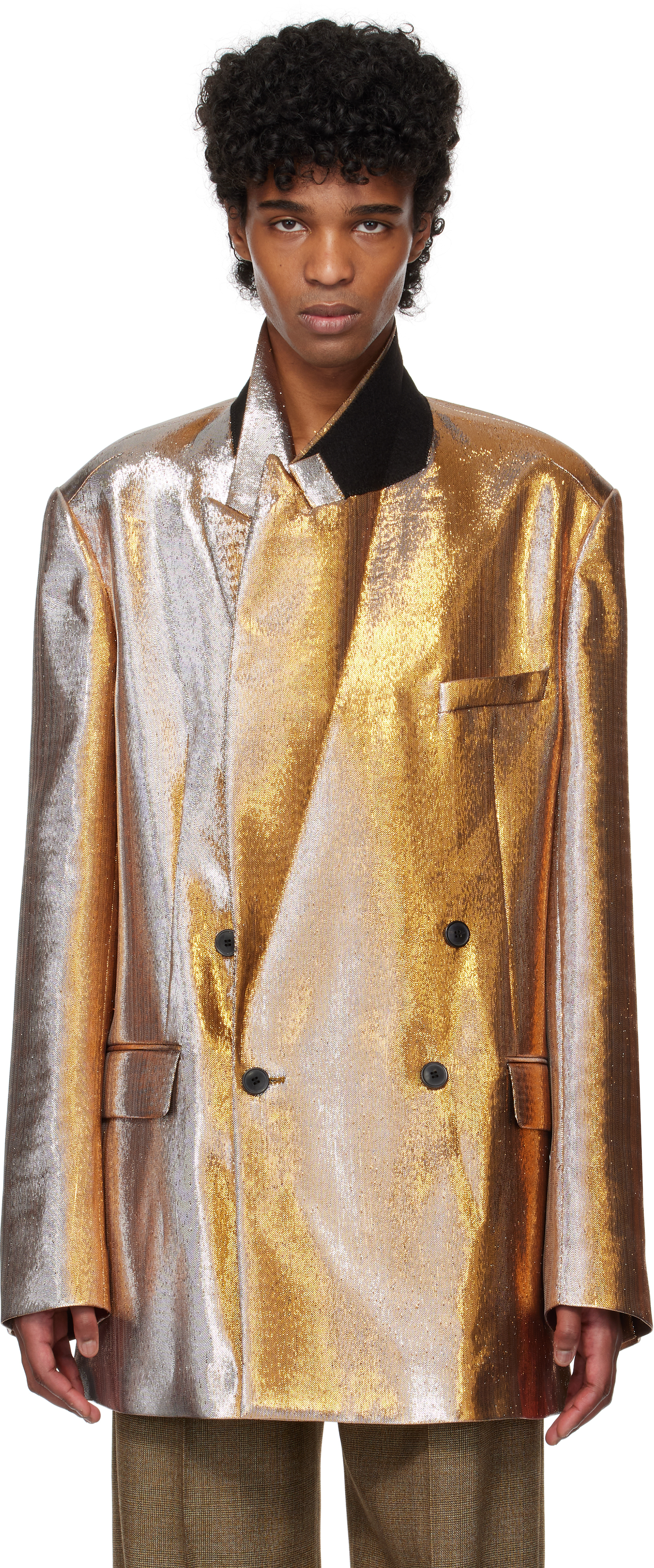 Gold & Silver Peaked Lapel Blazer