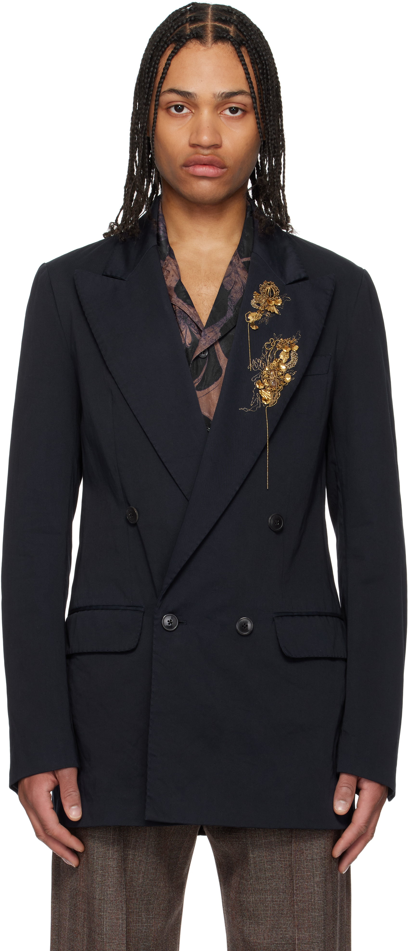 Navy Sequinned Blazer