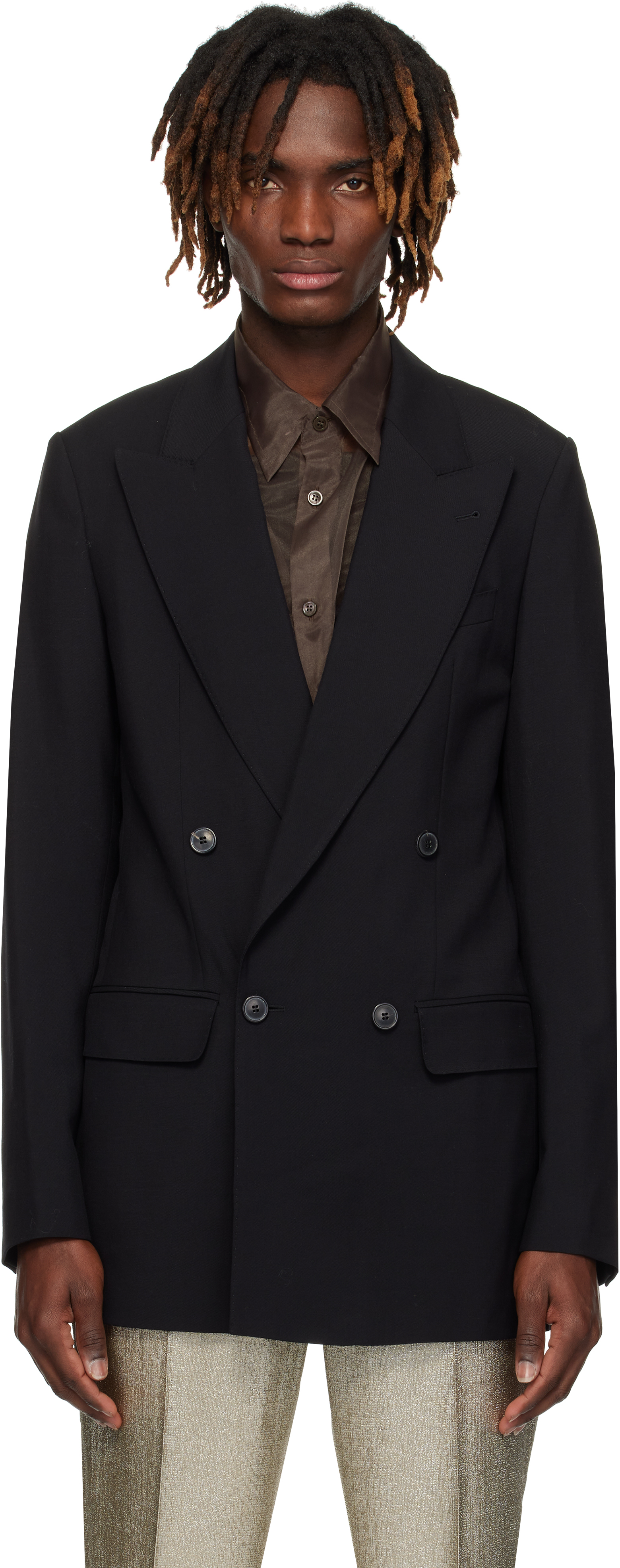 Black Wool 
Mohair Blazer