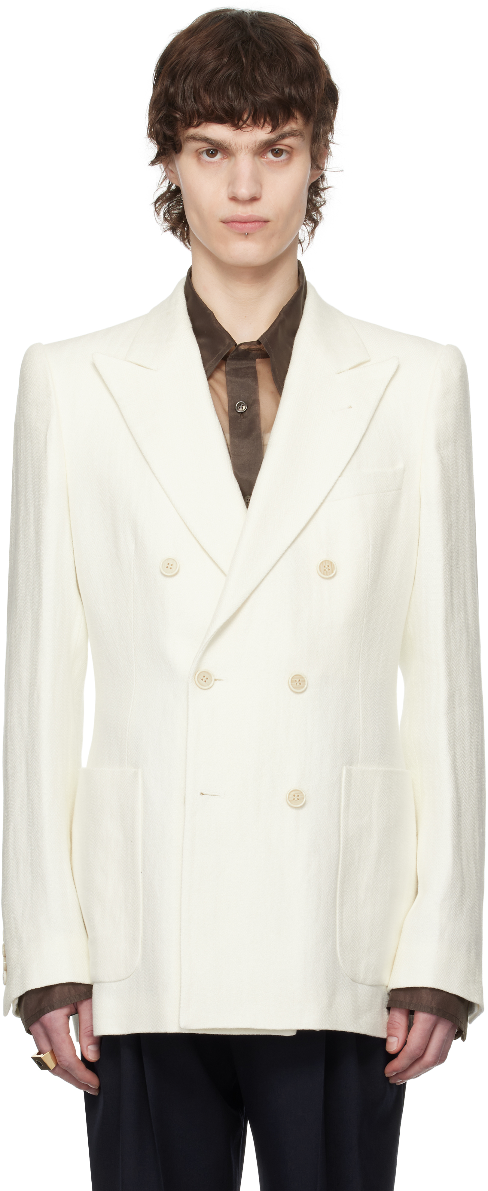 White Linen Blazer