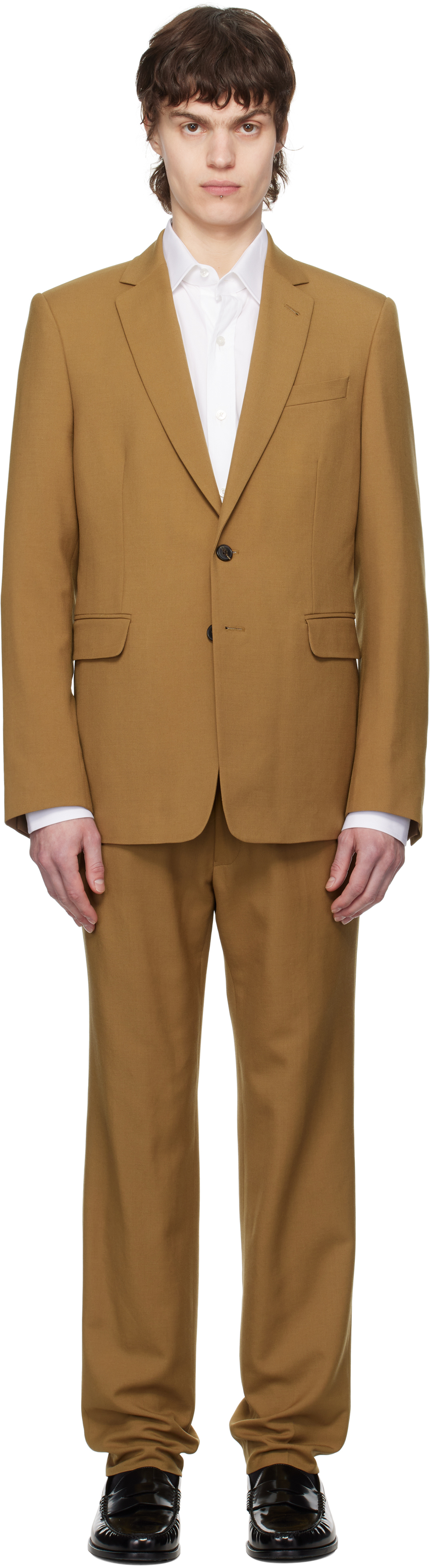 Tan Single-Breasted Suit