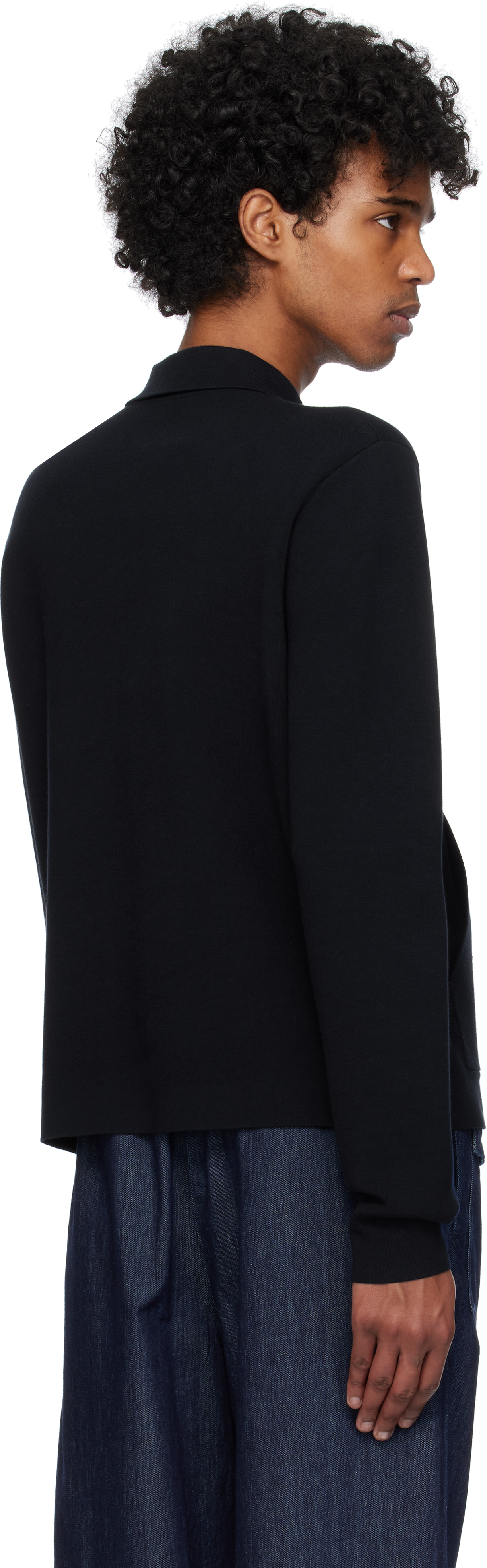 Dries Van Noten Navy Piqué & Jersey Cardigan In 509 Navy