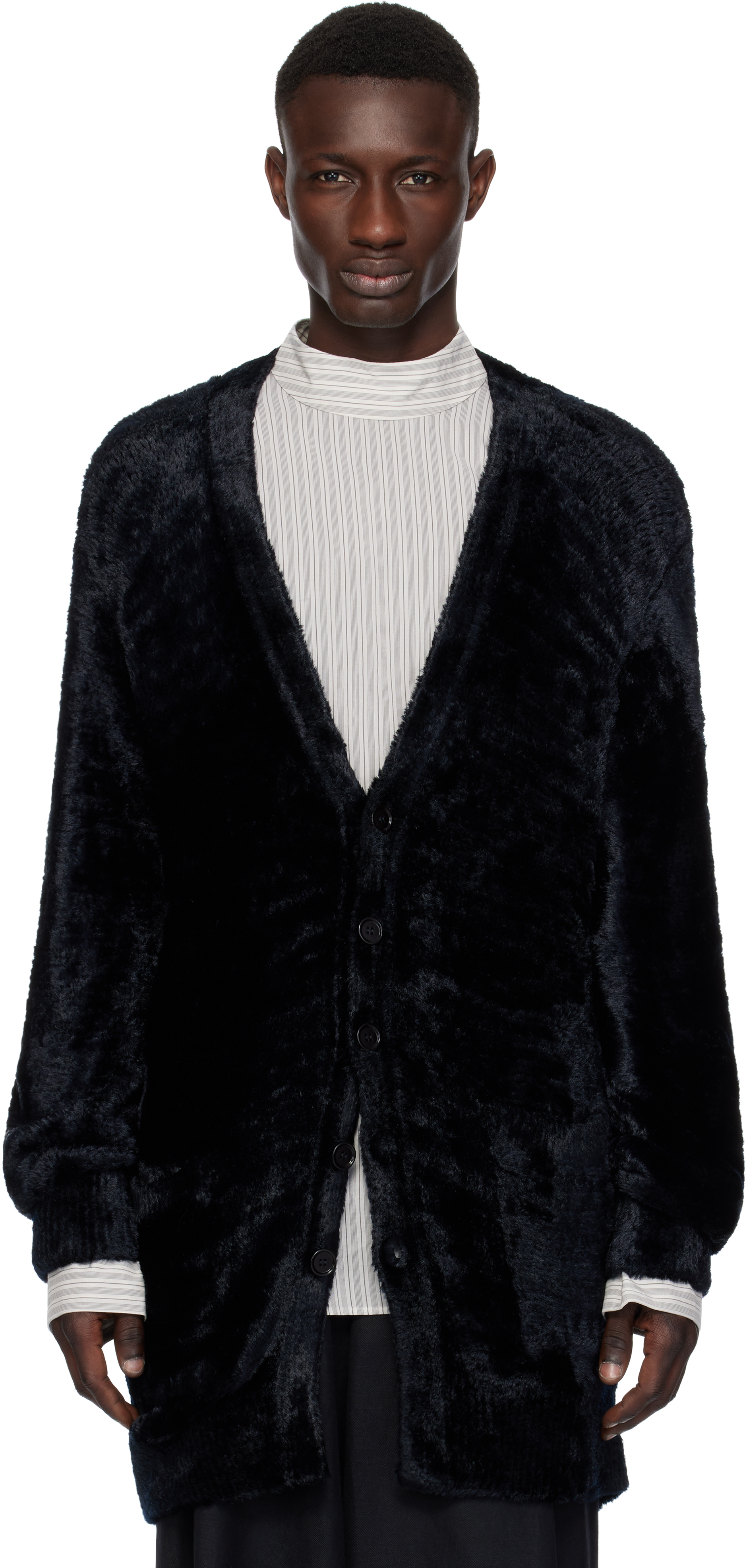 Navy Viscose Cardigan