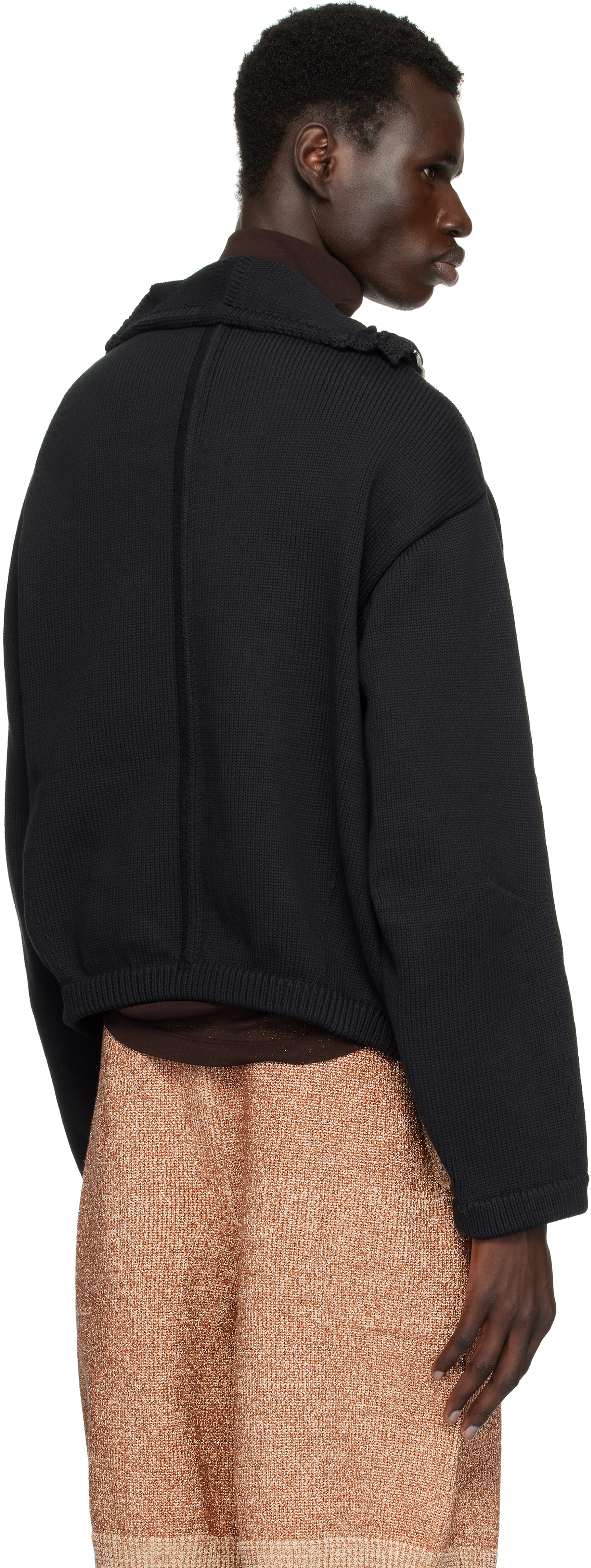 Dries Van Noten Black Zip Cotton Sweater In Black 900