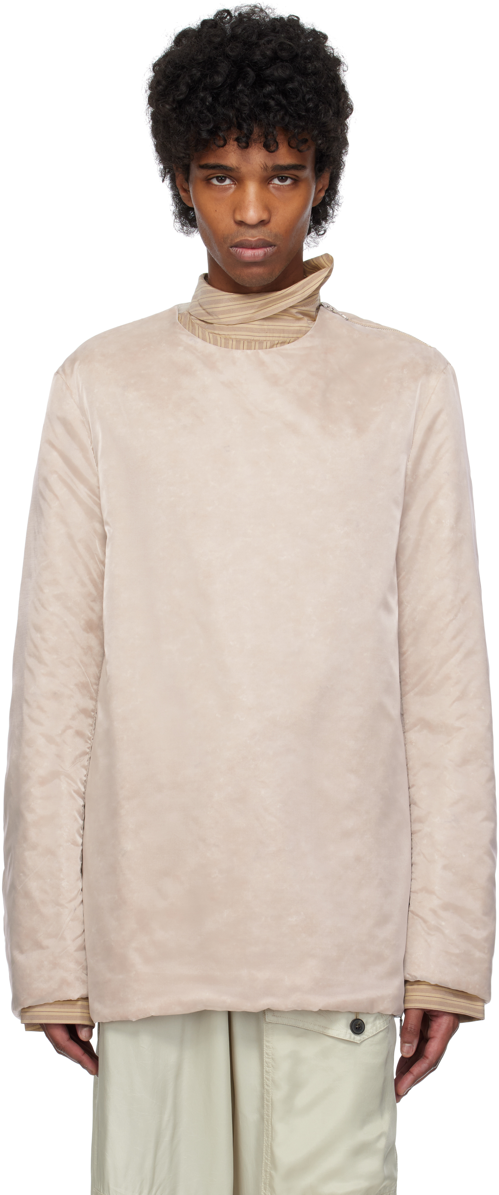 Dries Van Noten Pink Organza Long Sleeve Top In 10 Transparent