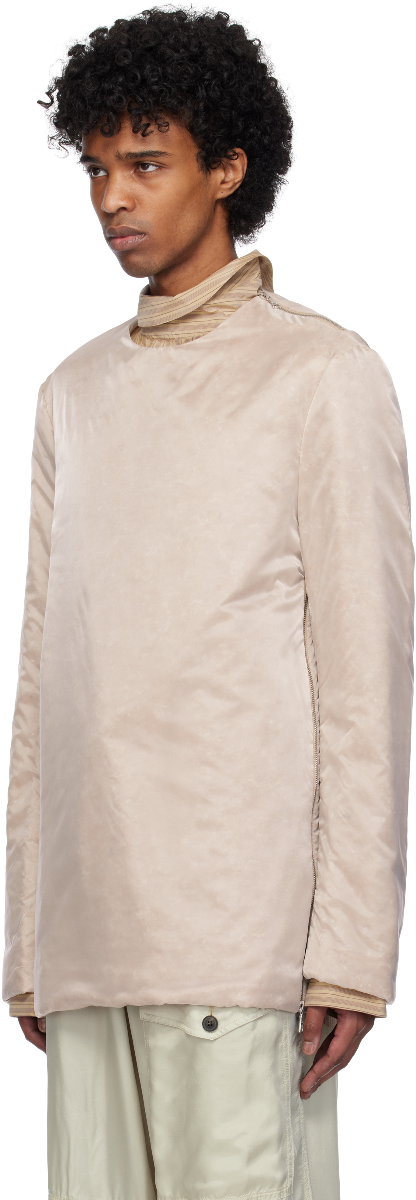 Dries Van Noten Pink Organza Long Sleeve Top In 10 Transparent