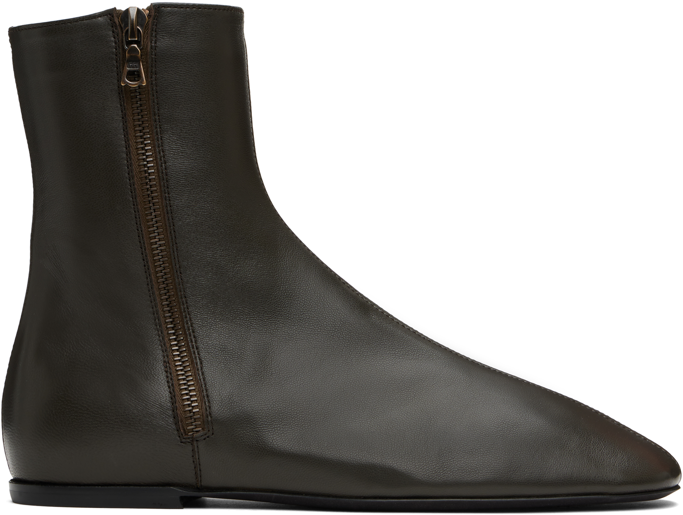 Brown Leather Sock Boots