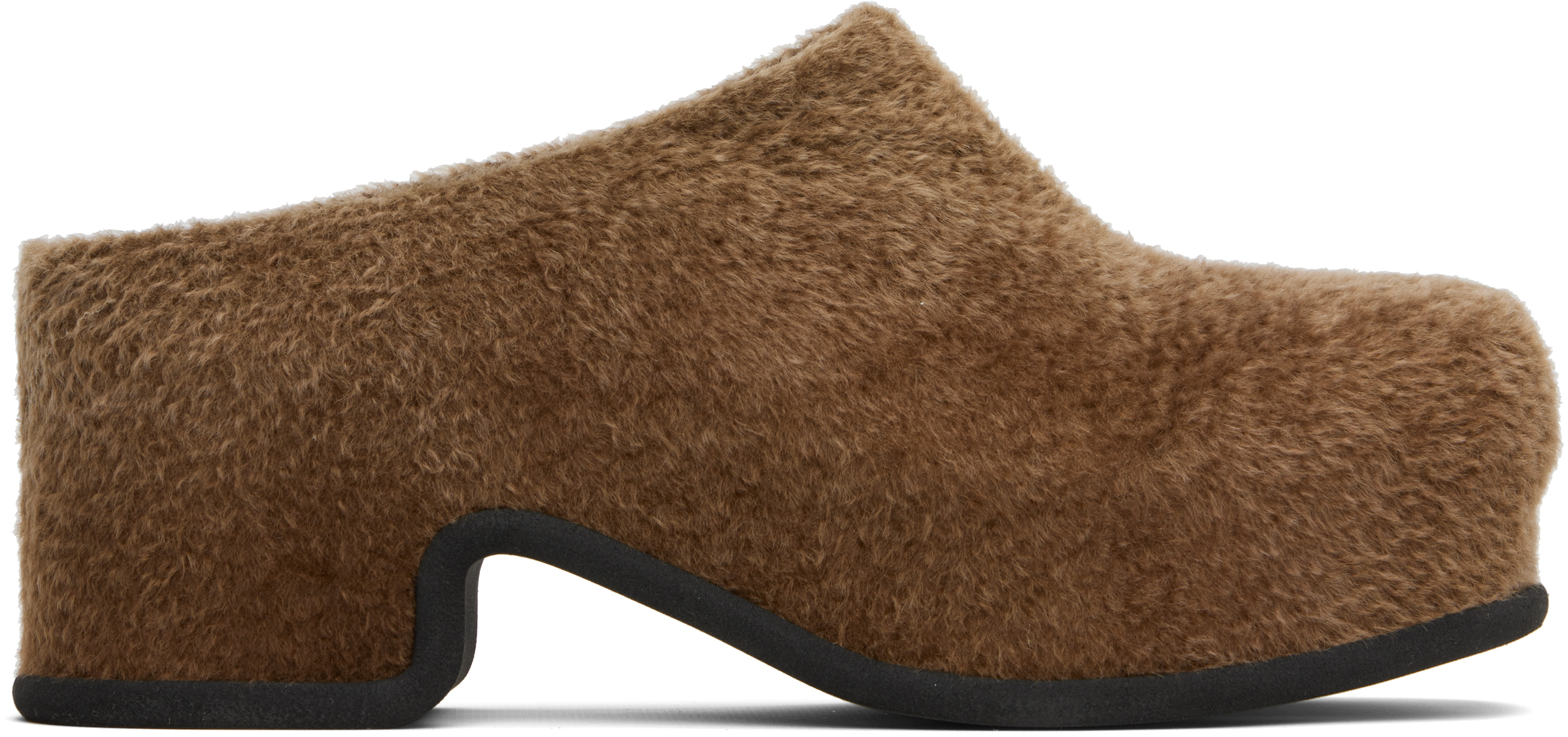 Brown Shearling Slip-on Loafers